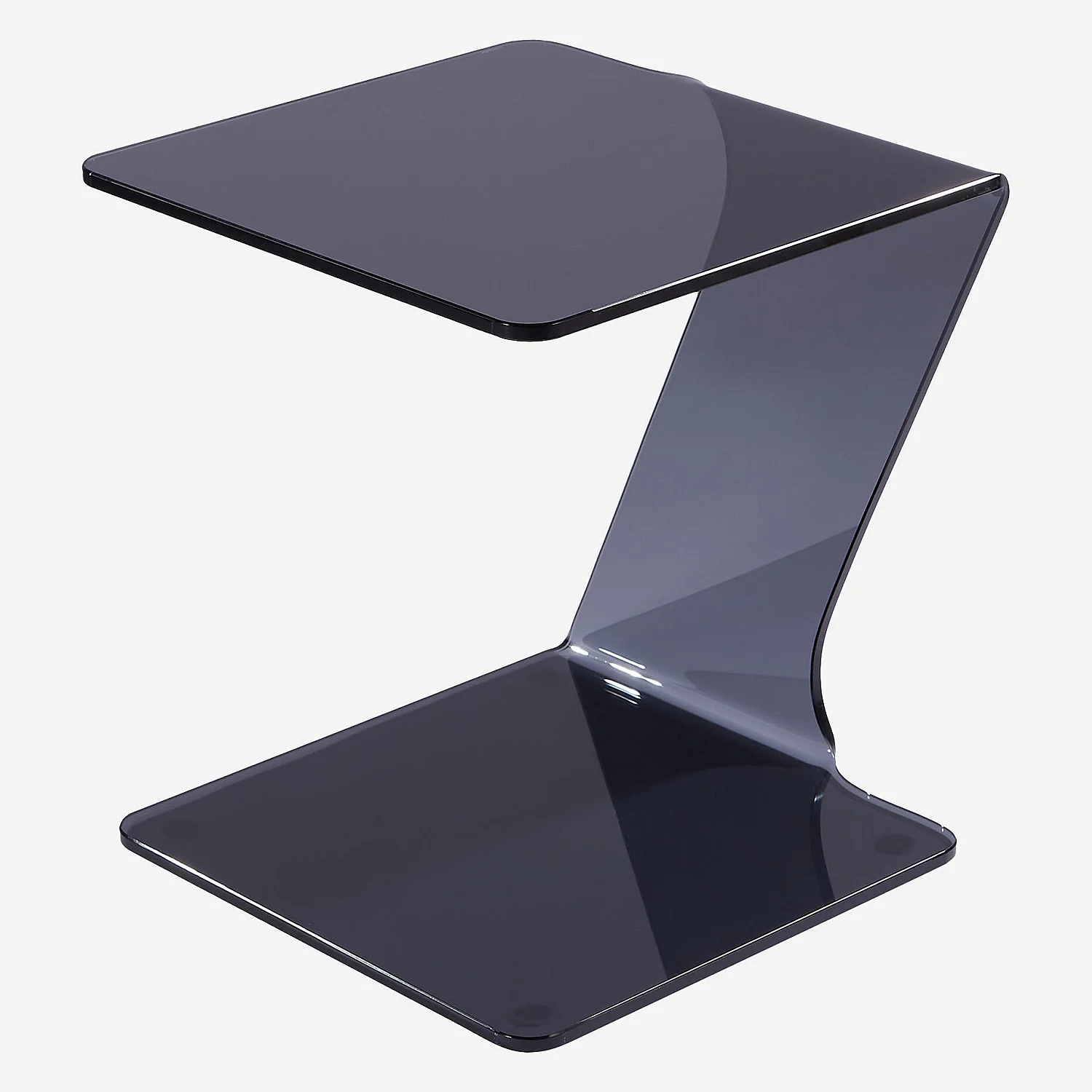 Table d'appoint en verre - Gris fumé - 3