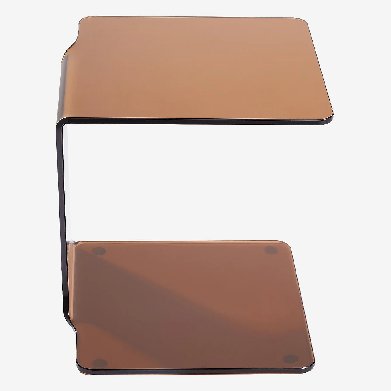 Bijzettafel van getemperd glas - Amberbruin - 2