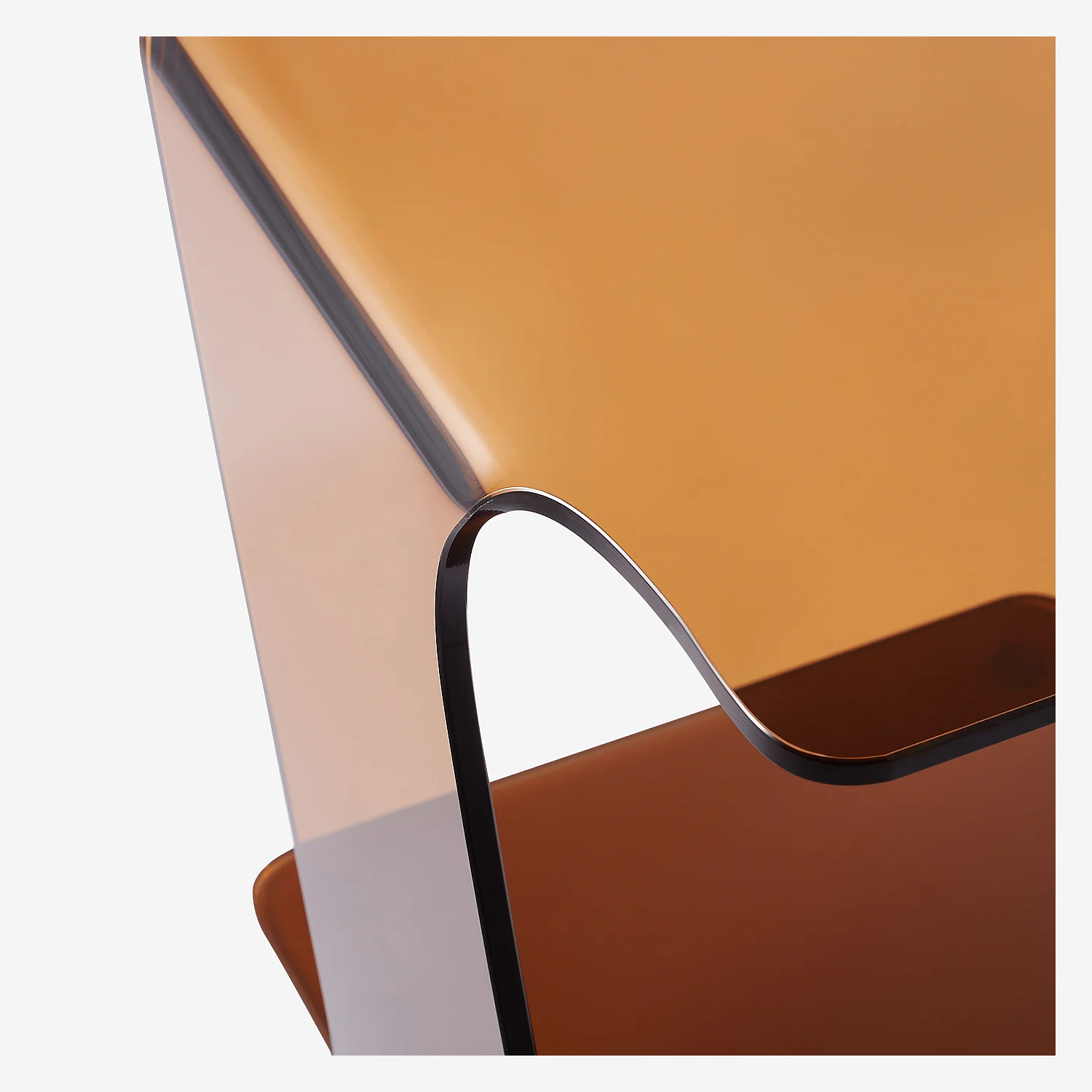 Bijzettafel van getemperd glas - Amberbruin - 4