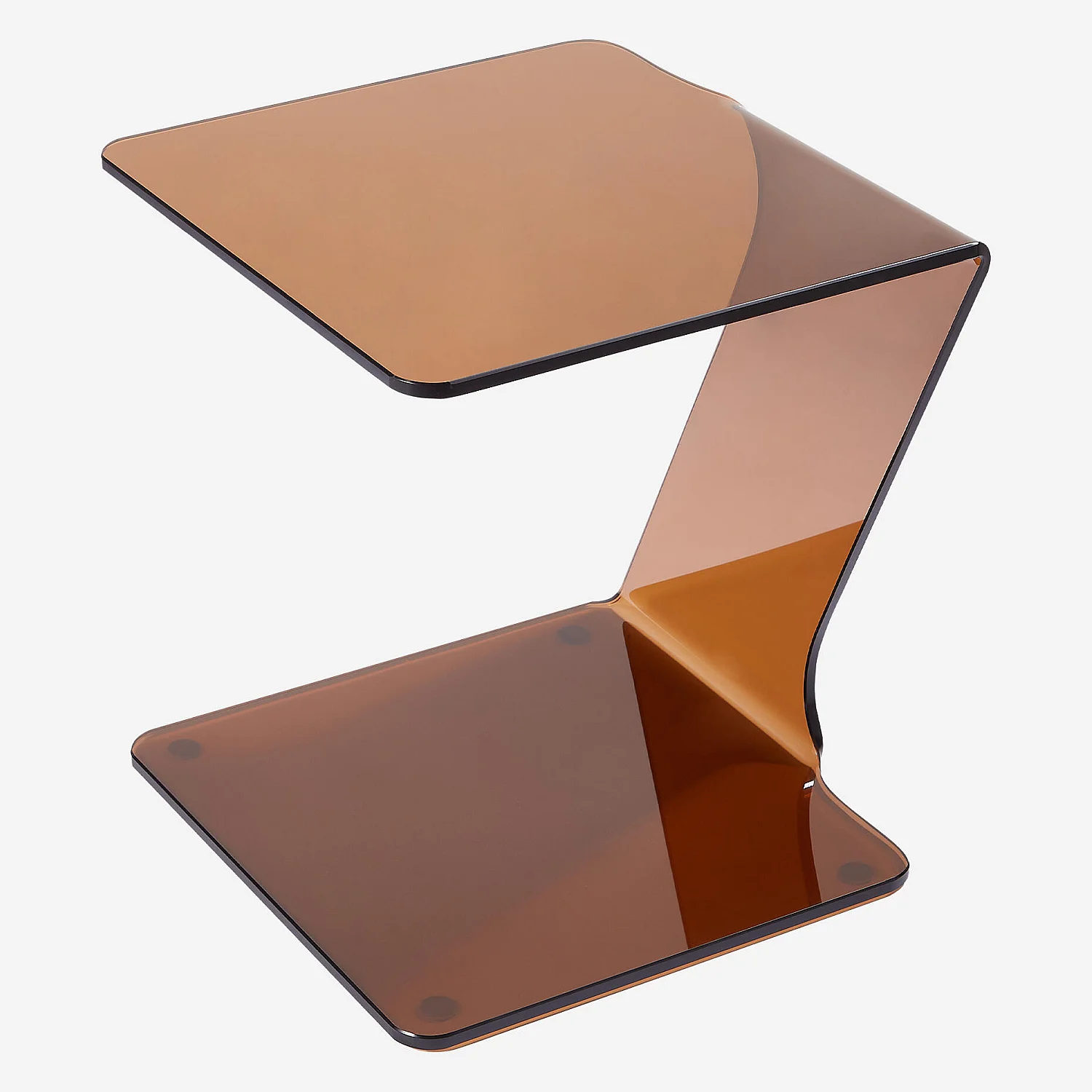 Bijzettafel van getemperd glas - Amberbruin - 5