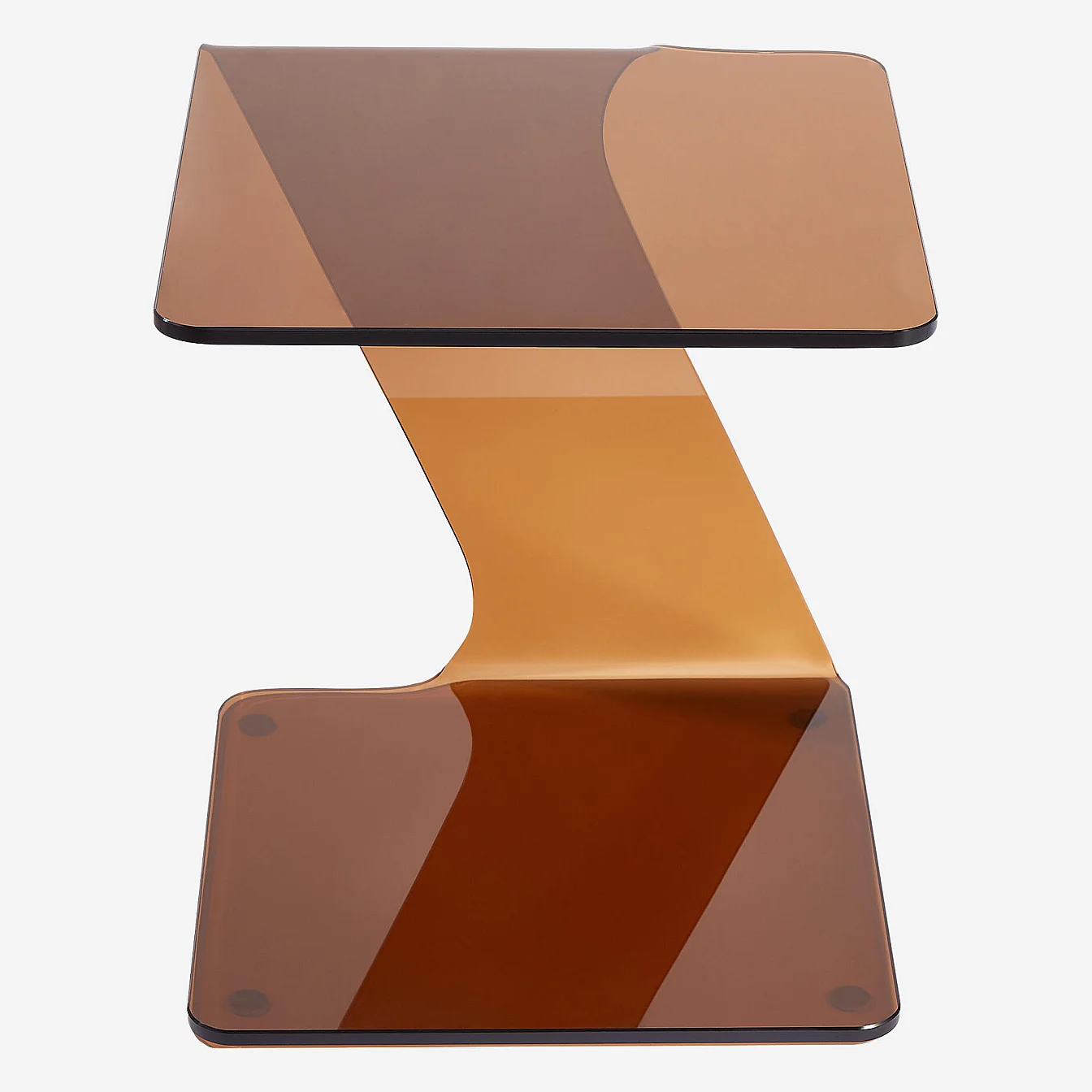 Bijzettafel van getemperd glas - Amberbruin - 7