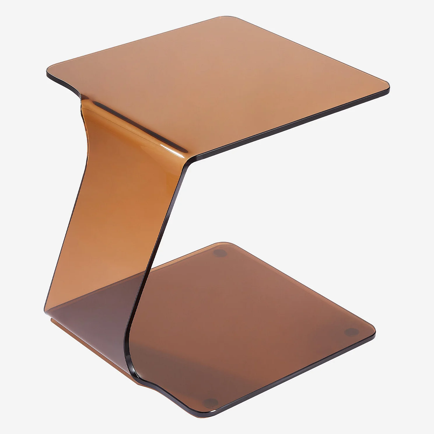 Bijzettafel van getemperd glas - Amberbruin - 8