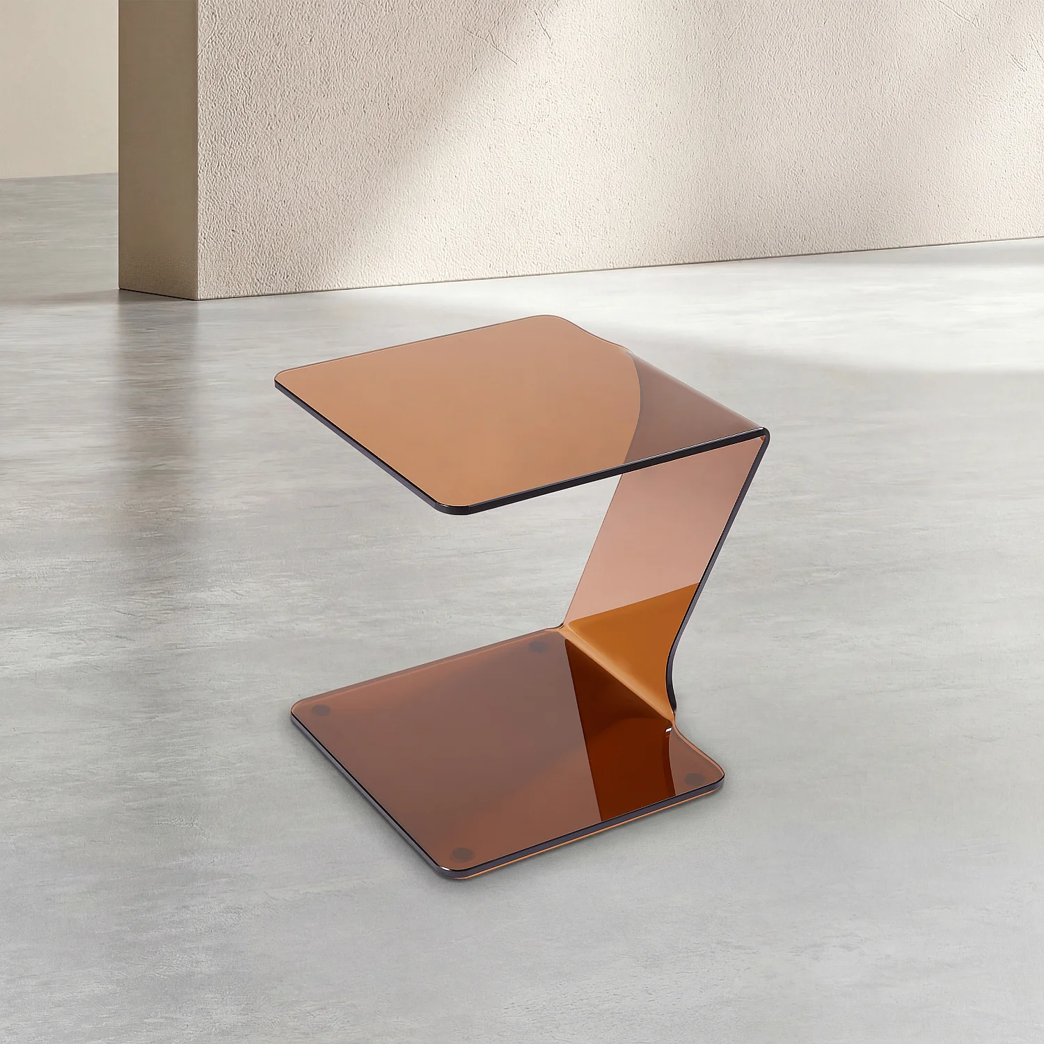 Tavolino in vetro temperato - Ambra marrone - 2