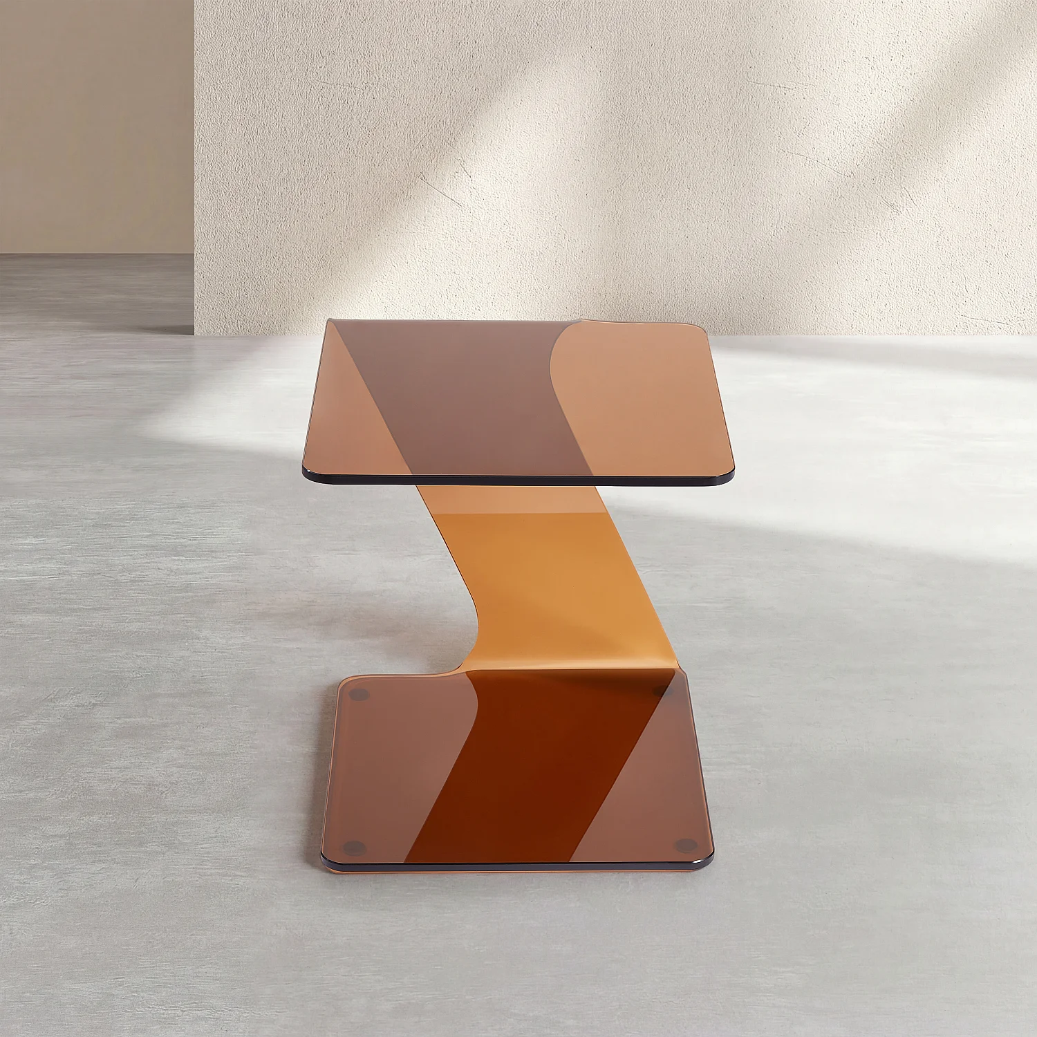 Tavolino in vetro temperato - Ambra marrone - 5