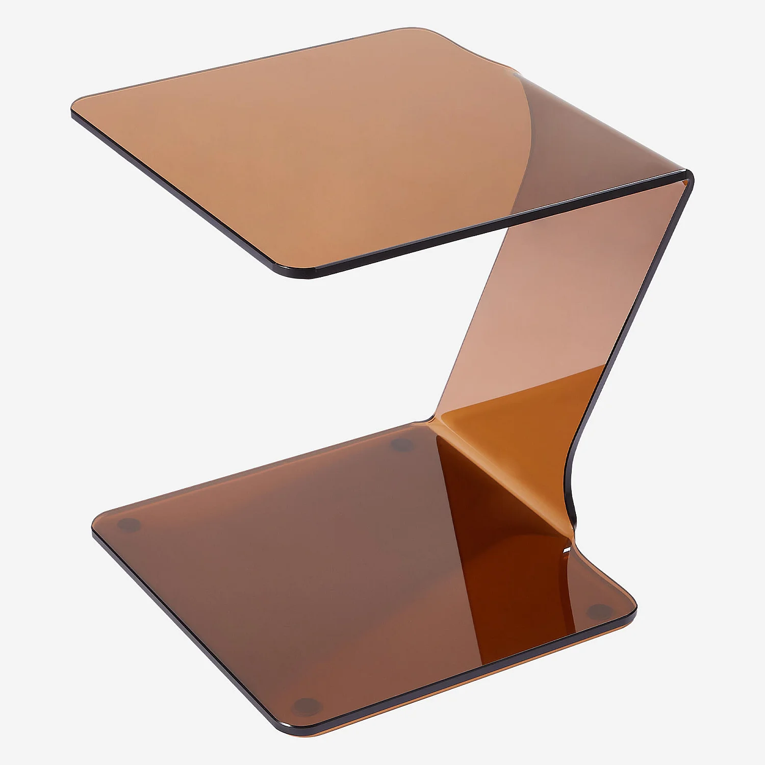 Table d'appoint en verre - Marron ambré - 5