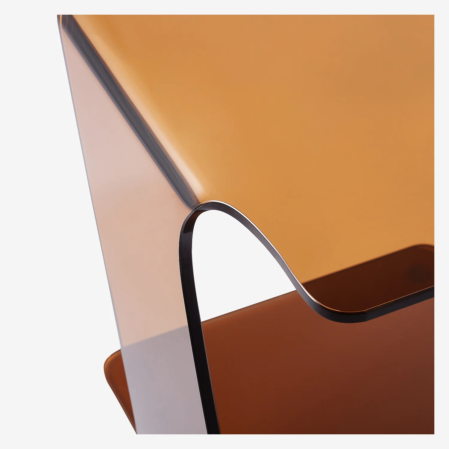 Table d'appoint en verre - Marron ambré - 4