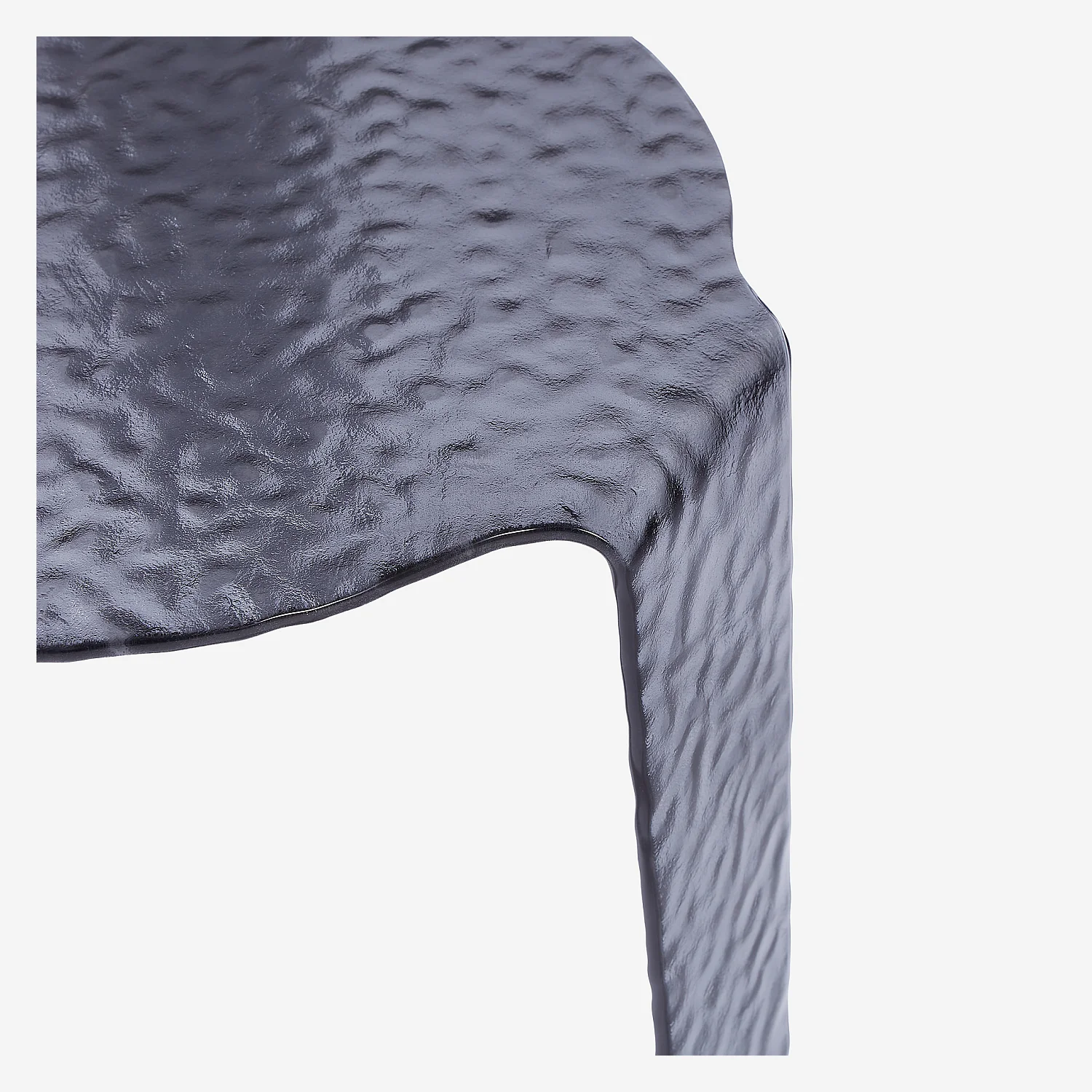 Table basse ronde en verre bullé - 50 cm - Gris fumé - 6