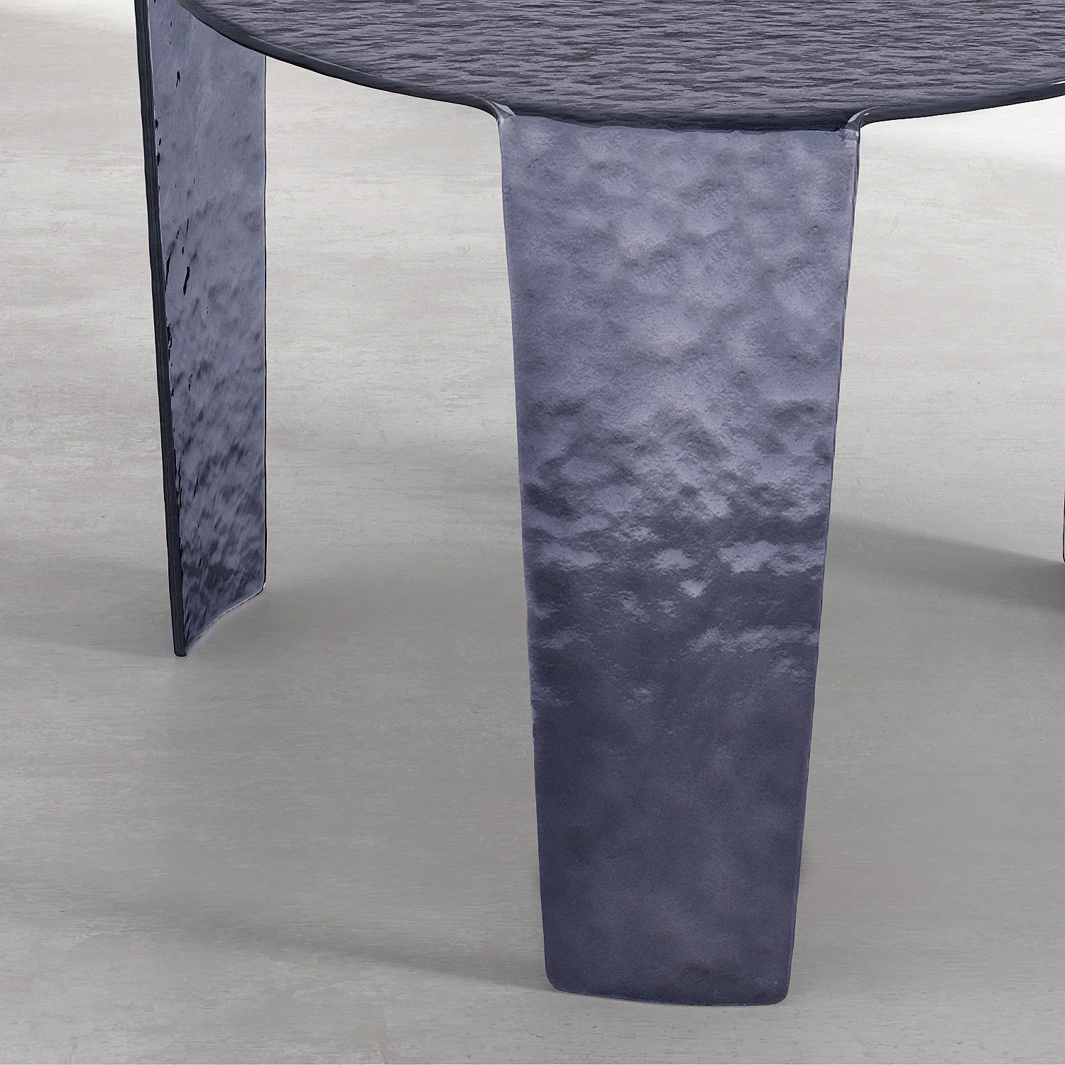 Tavolino rotondo in vetro temperato bullato - 50 cm - Grigio fumé - 2