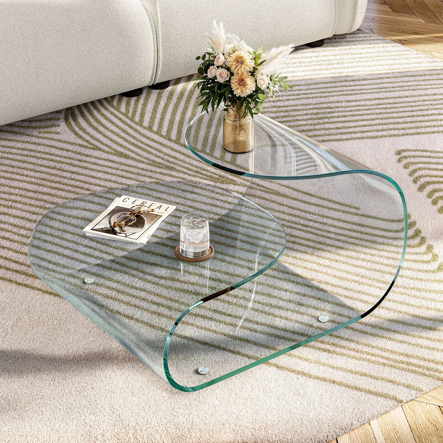 Couchtisch aus gehärtetem Glas - Transparent - 4