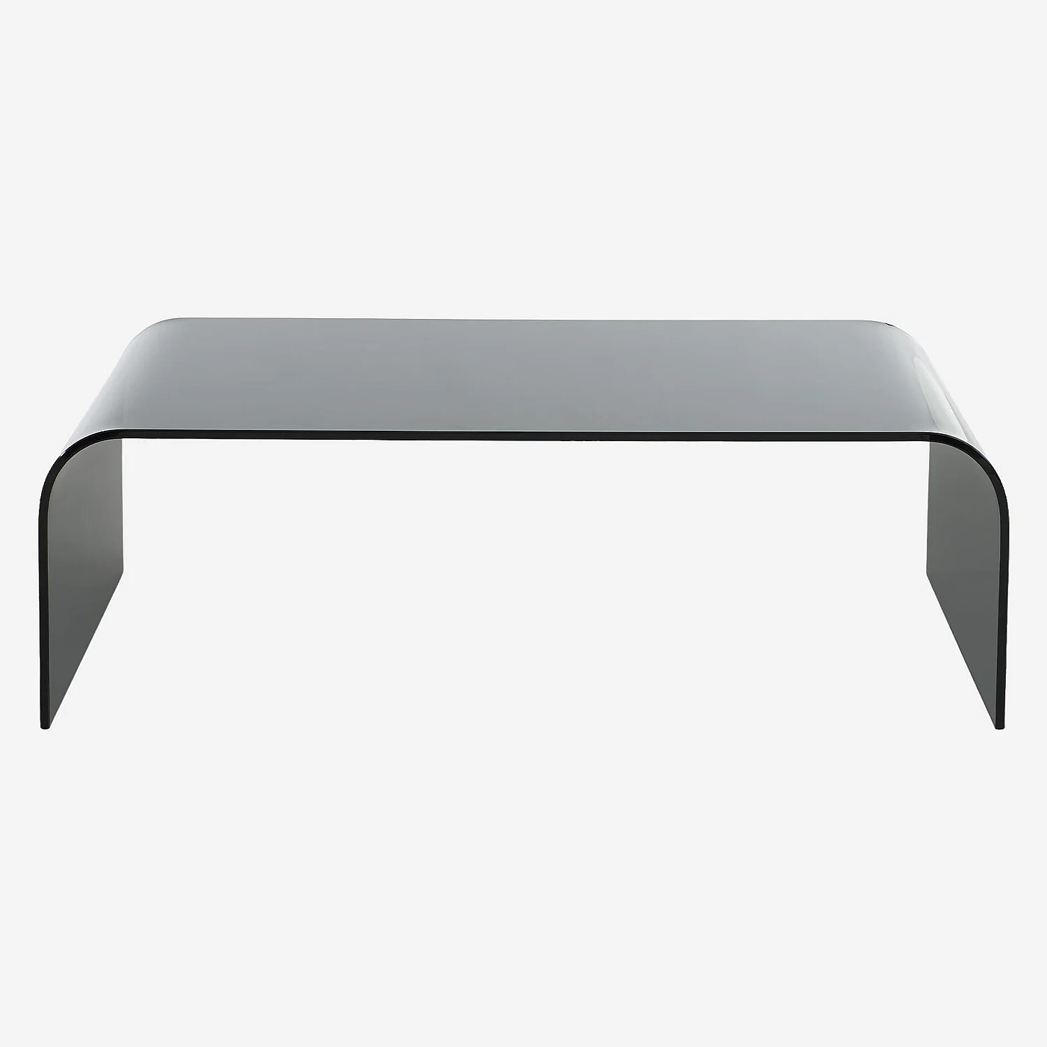 Table basse rectangulaire en verre - Gris fumé - 2