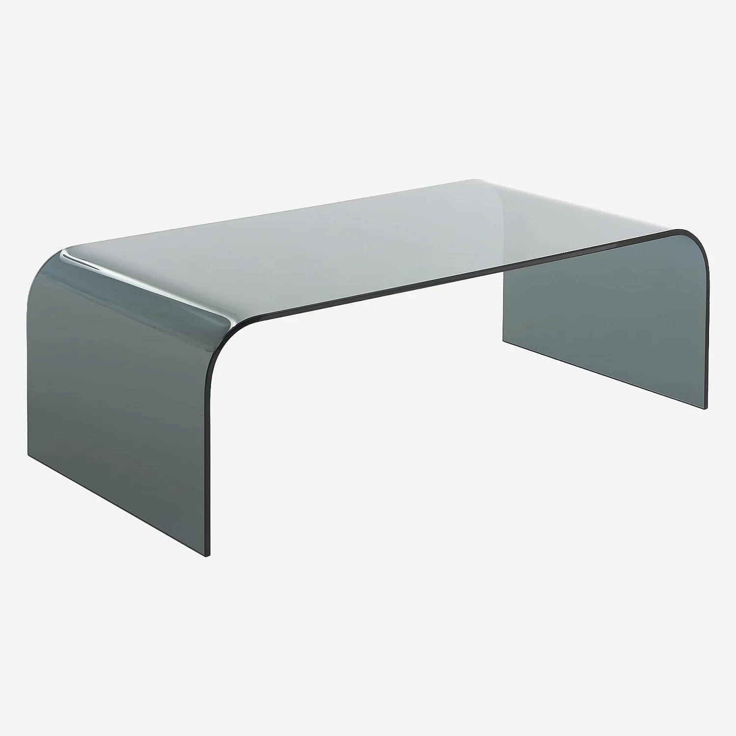 Table basse rectangulaire en verre - Gris fumé - 4
