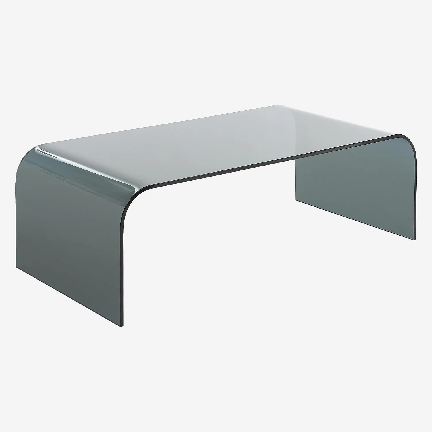 Tavolino rettangolare in vetro temperato - Grigio fumé - 4