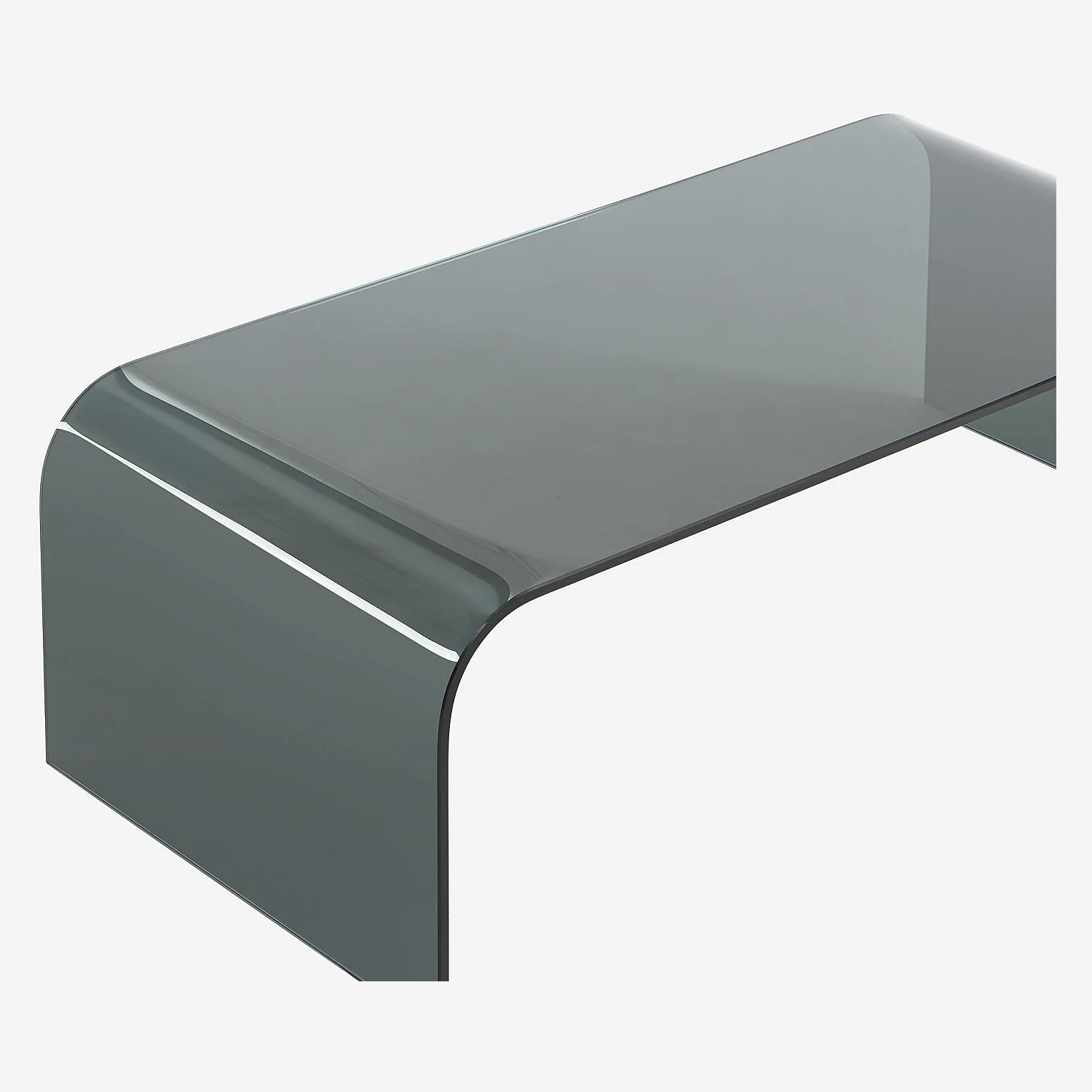 Tavolino rettangolare in vetro temperato - Grigio fumé - 3