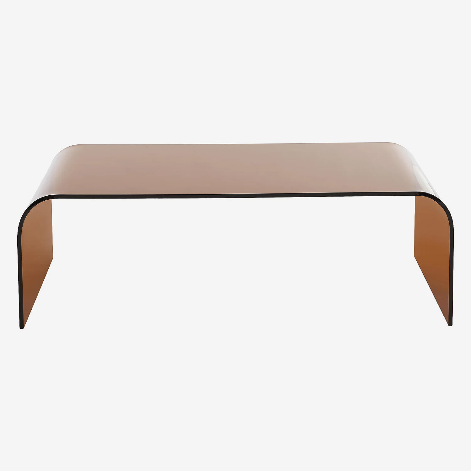 Table basse rectangulaire en verre - Marron ambré - 2