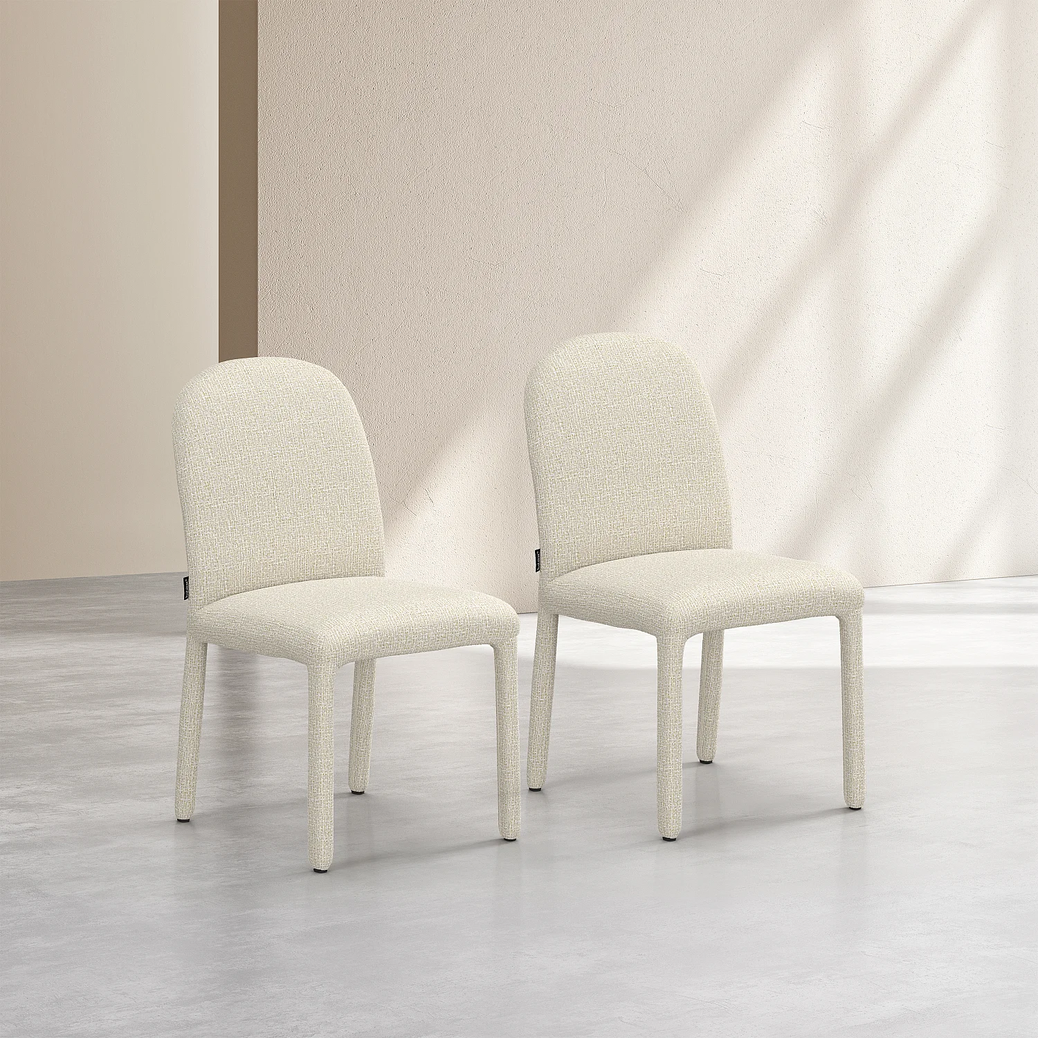 Set aus 2 Stühlen aus strukturiertem Stoff - Weißer Sand - 2