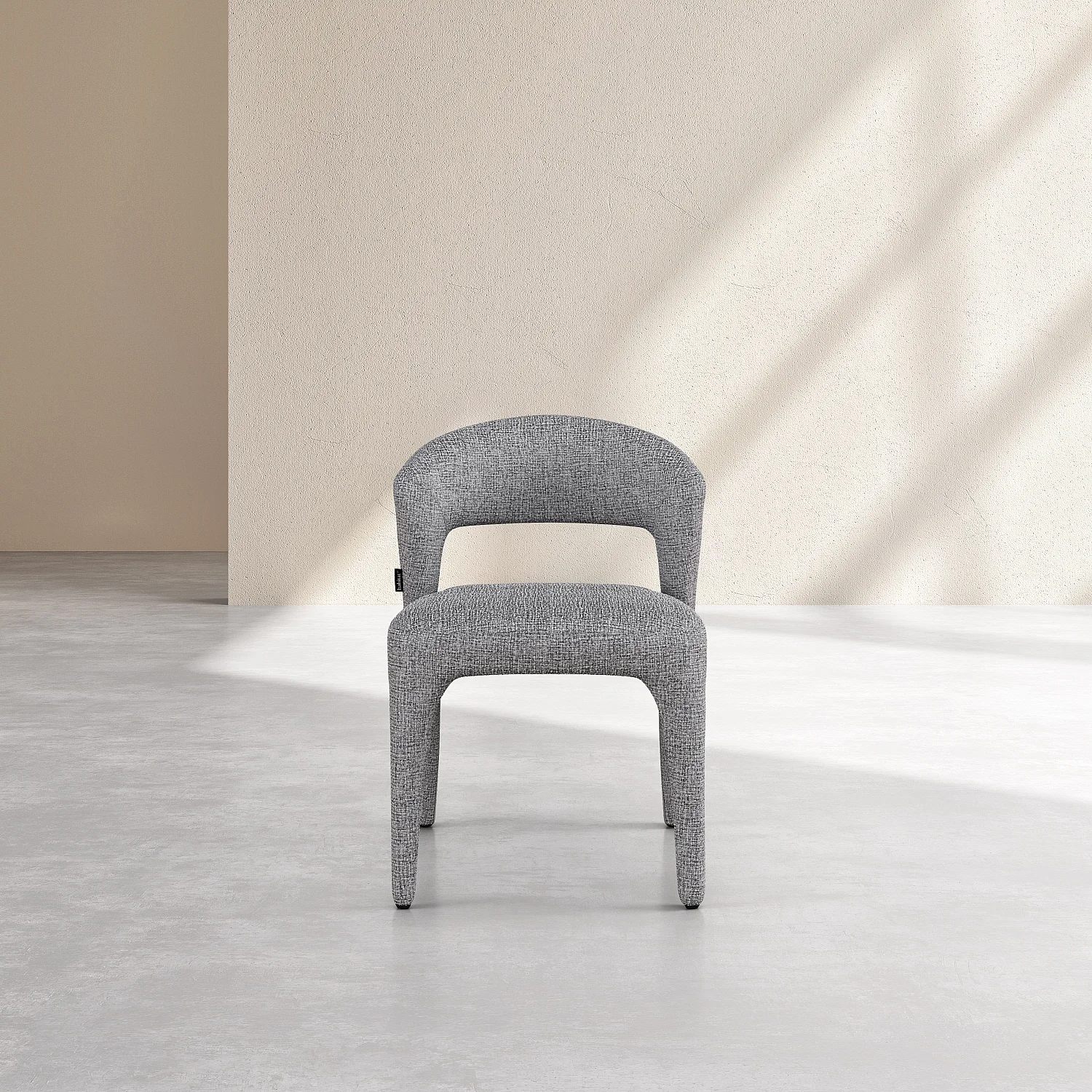 Lot de 2 chaises en tissu texturé - Gris chiné - 6