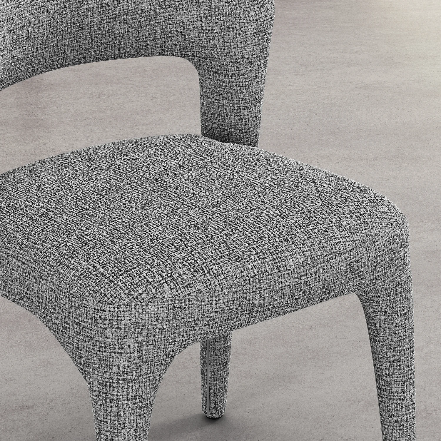 Lot de 2 chaises en tissu texturé - Gris chiné - 4