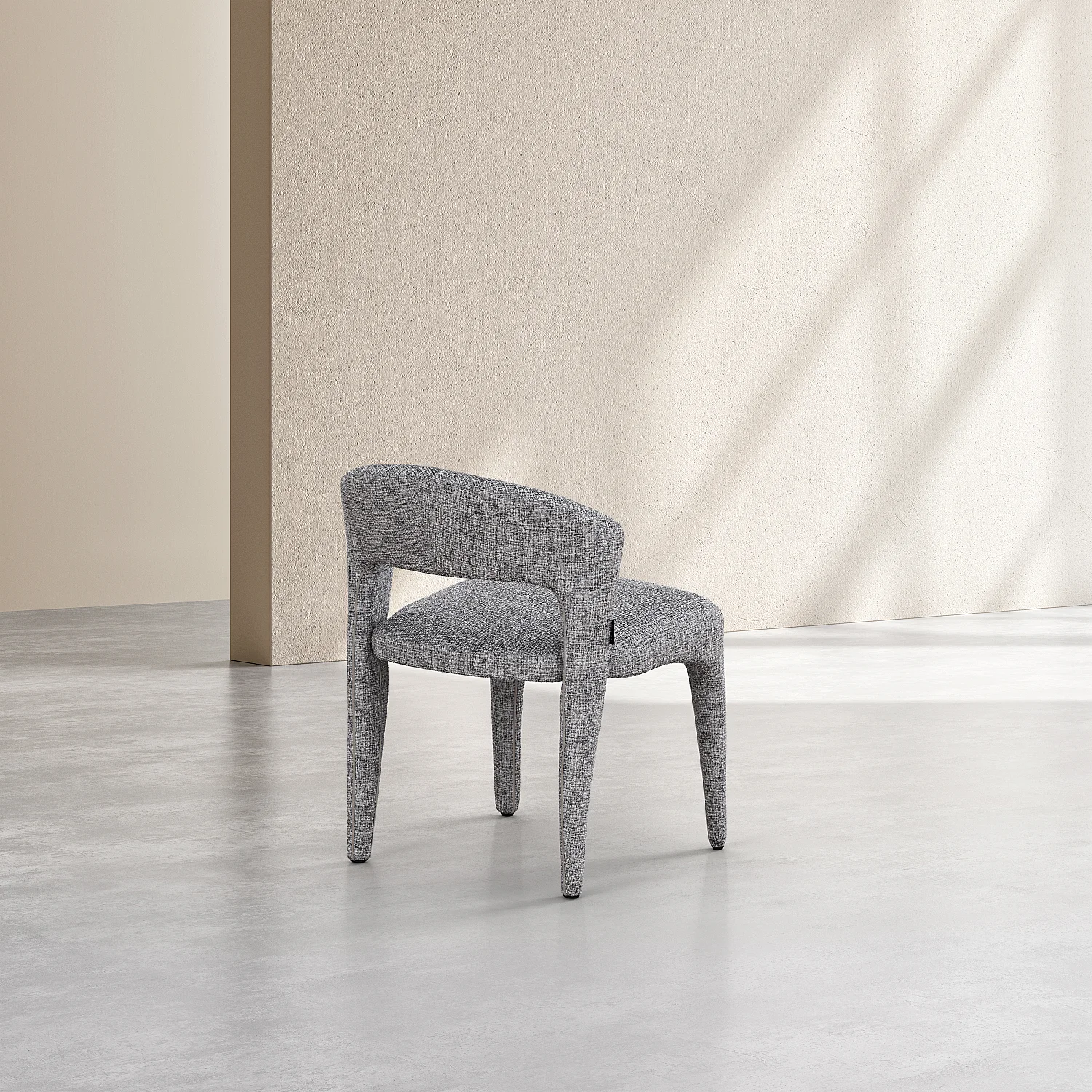 Lot de 2 chaises en tissu texturé - Gris chiné - 7