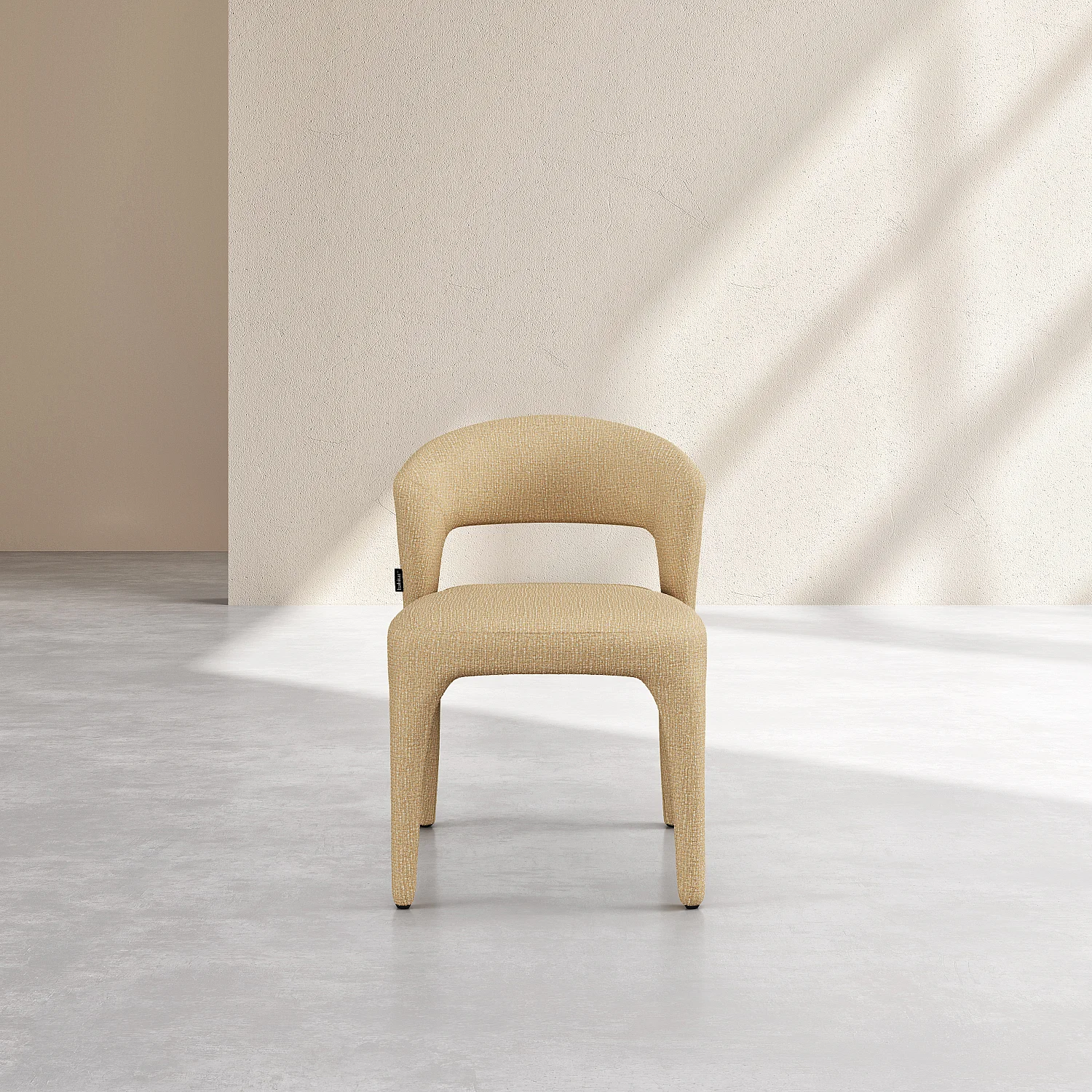 Lot de 2 chaises en tissu texturé - Jaune chiné - 3