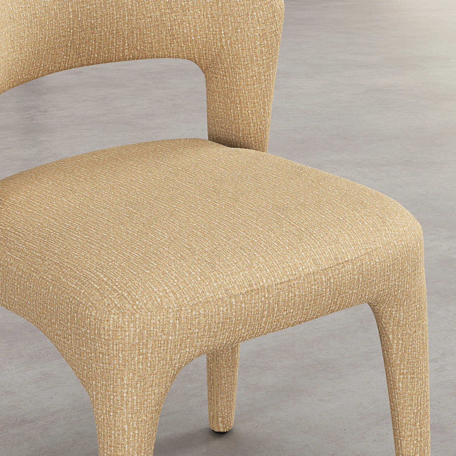 Lot de 2 chaises en tissu texturé - Jaune chiné - 4