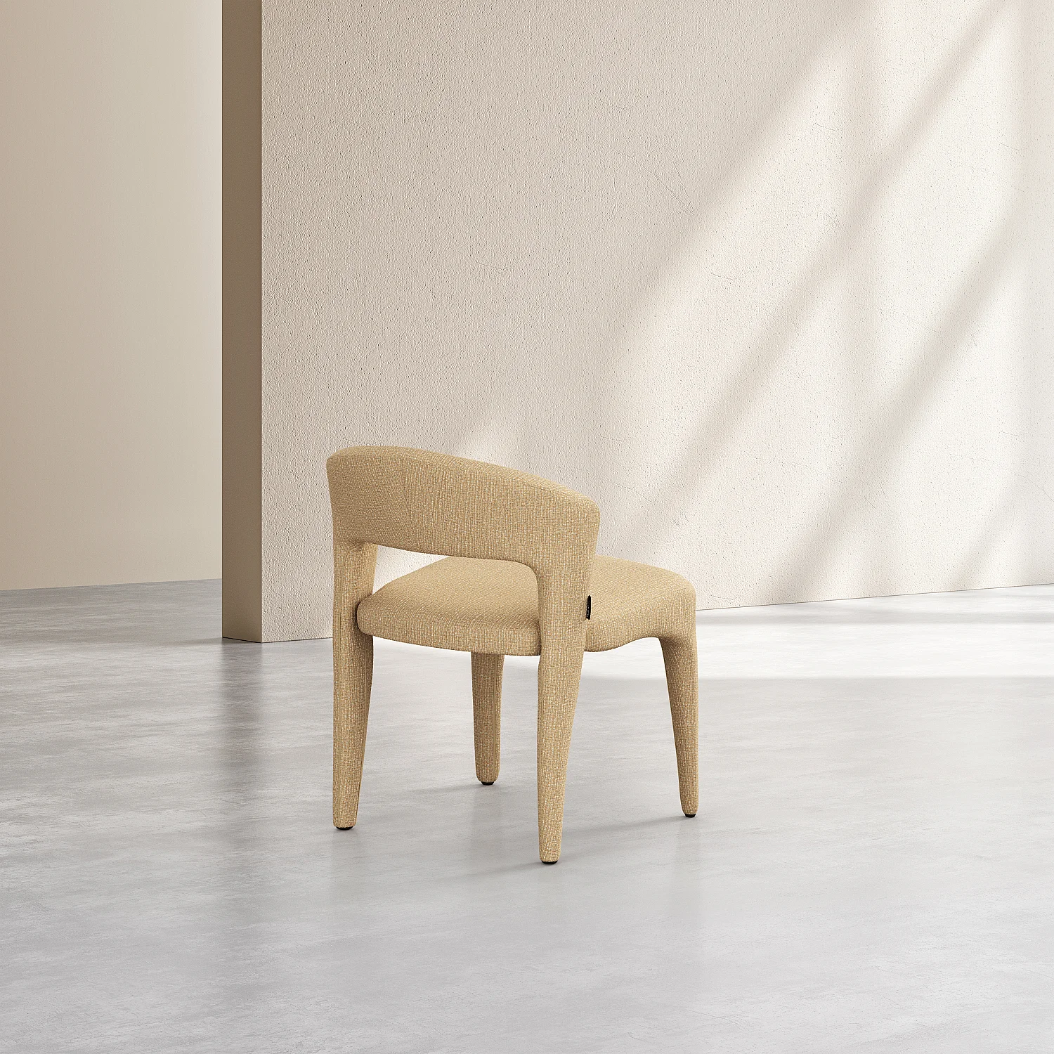 Lot de 2 chaises en tissu texturé - Jaune chiné - 7