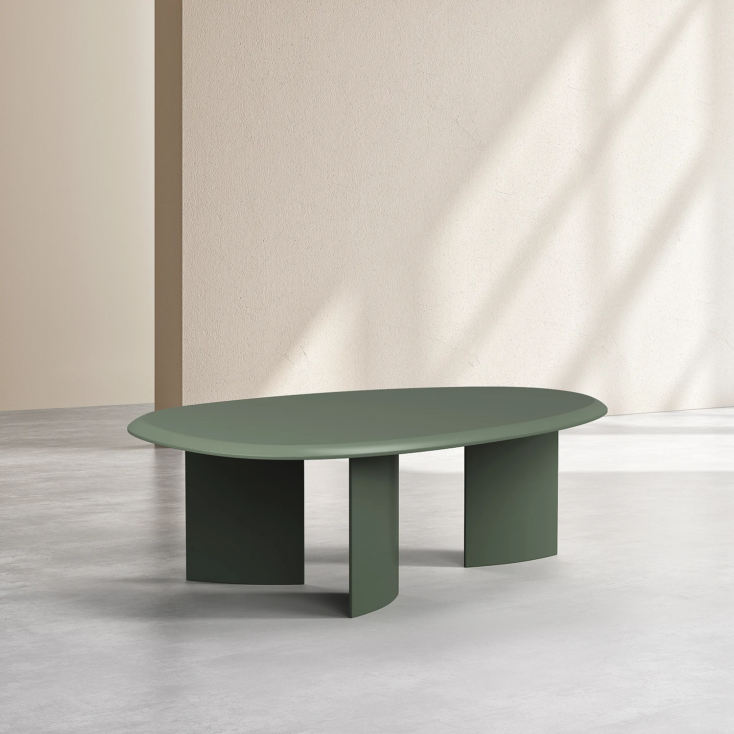 Table basse organique finition mate - Vert argile - 6
