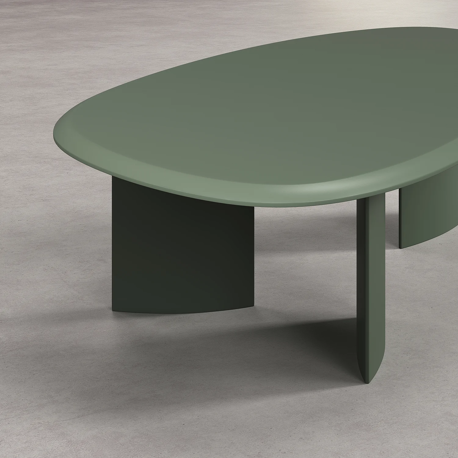 Table basse organique finition mate - Vert argile - 4