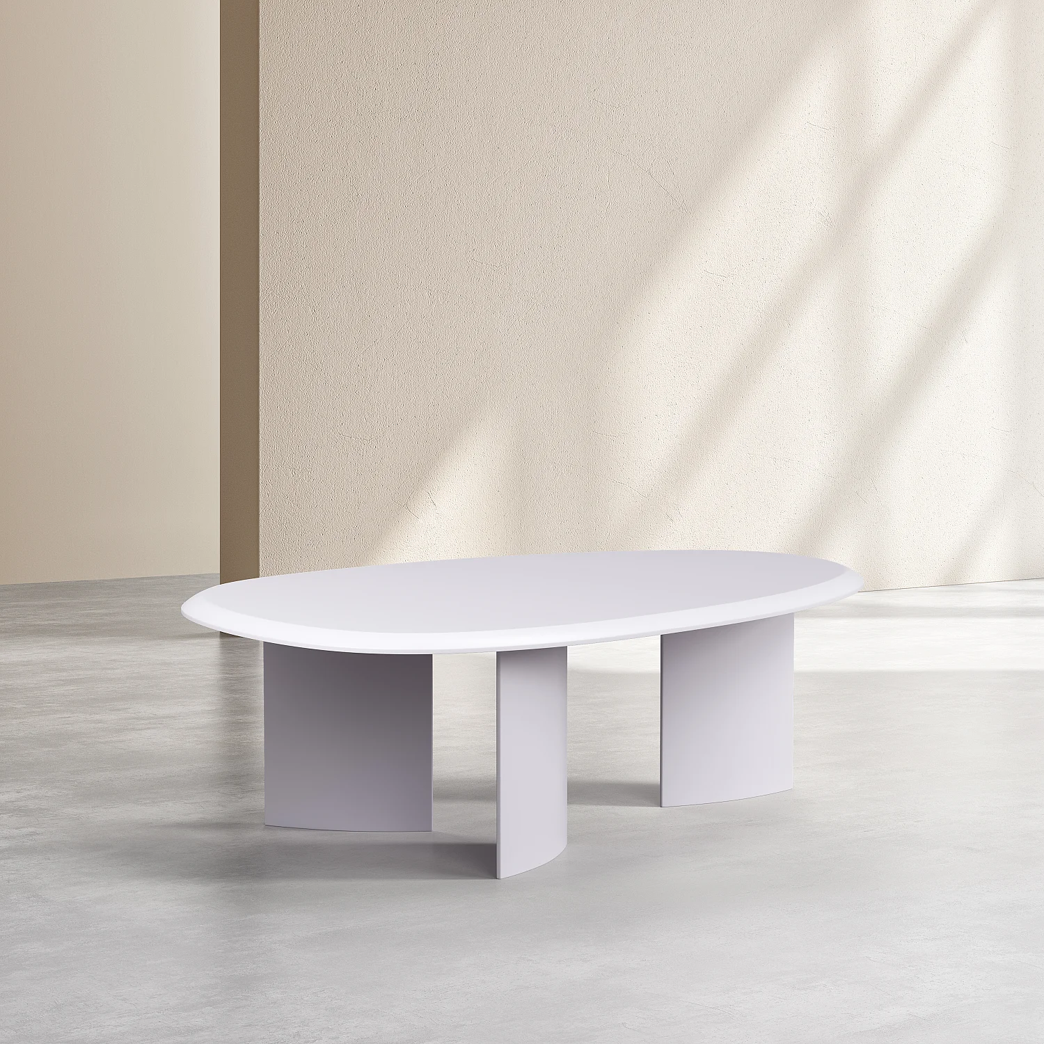 Table basse organique finition mate - Blanc polaire - 2