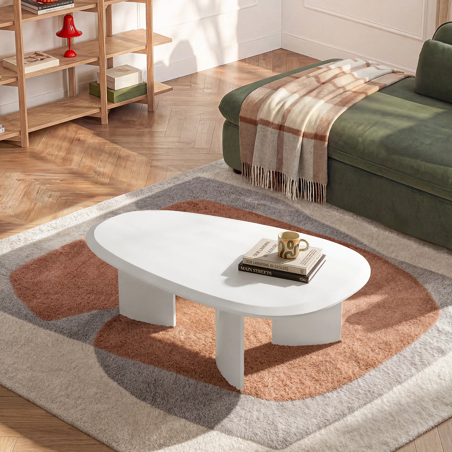 Mesa de centro orgânica acabamento fosco - Branco polar - 1