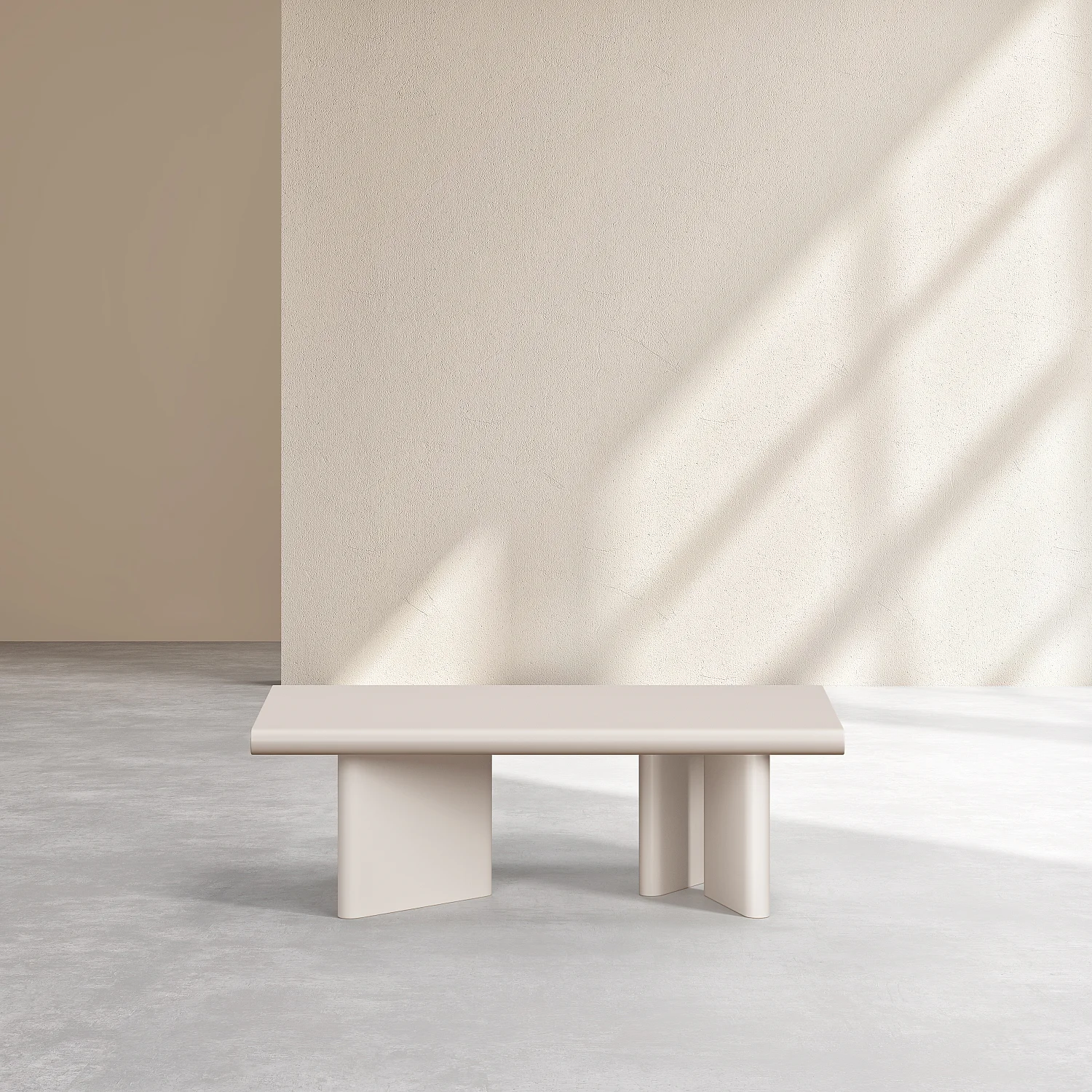 Table basse rectangulaire finition mate - Crème - 2