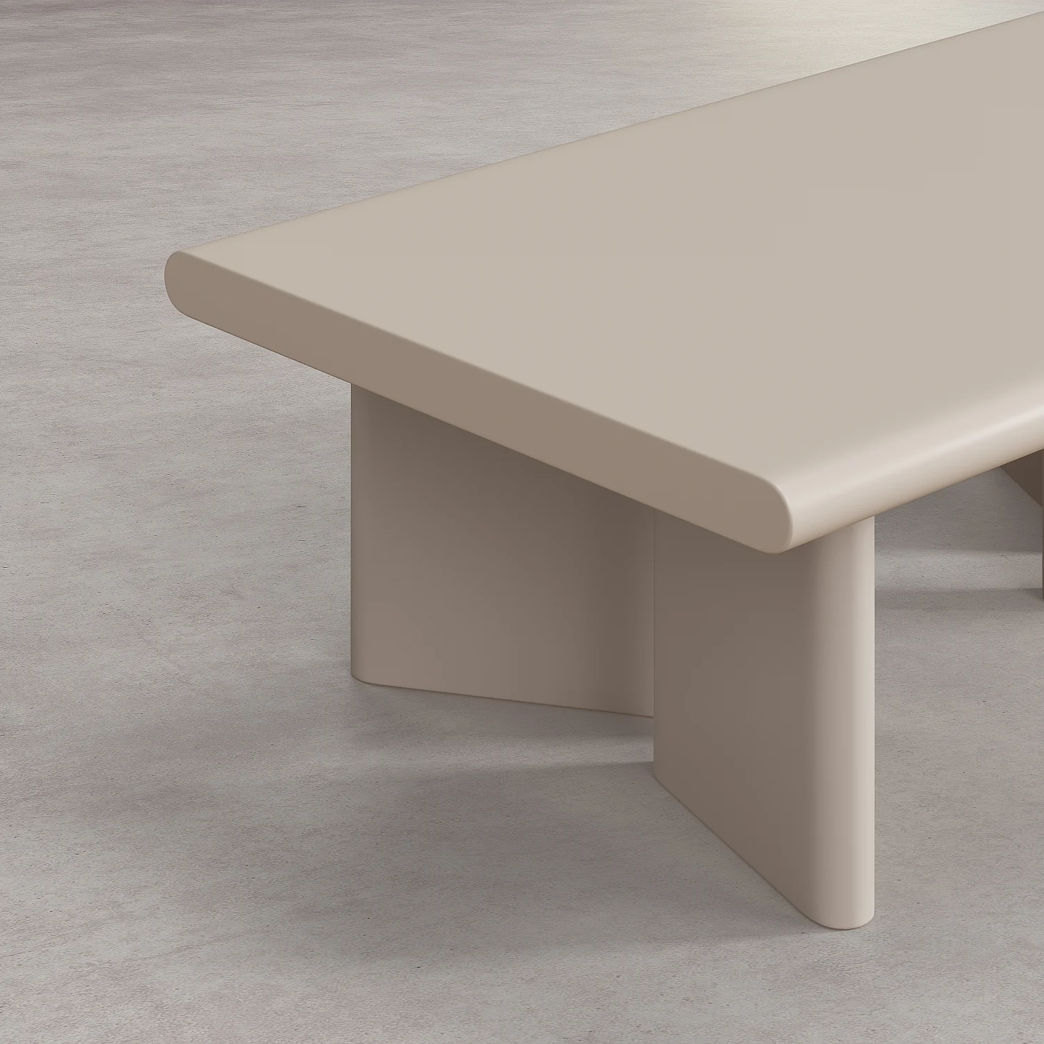 Table basse rectangulaire finition mate - Crème - 4