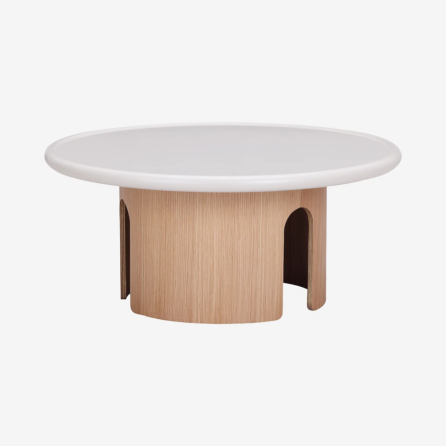 Table basse ronde finition mate - 80 cm - Crème - 2