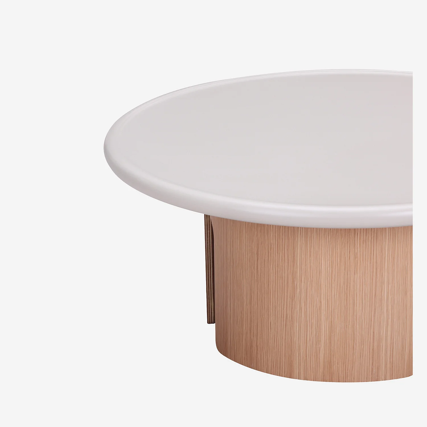 Table basse ronde finition mate - 80 cm - Crème - 3