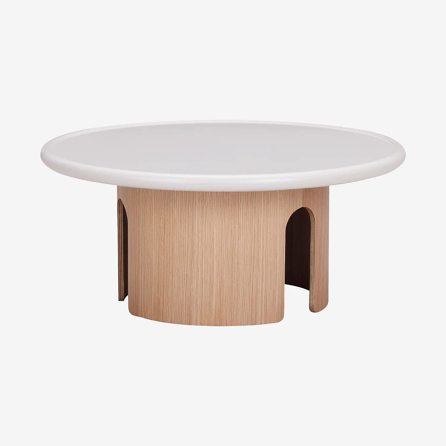 Table basse ronde finition mate - 80 cm - Crème - 2