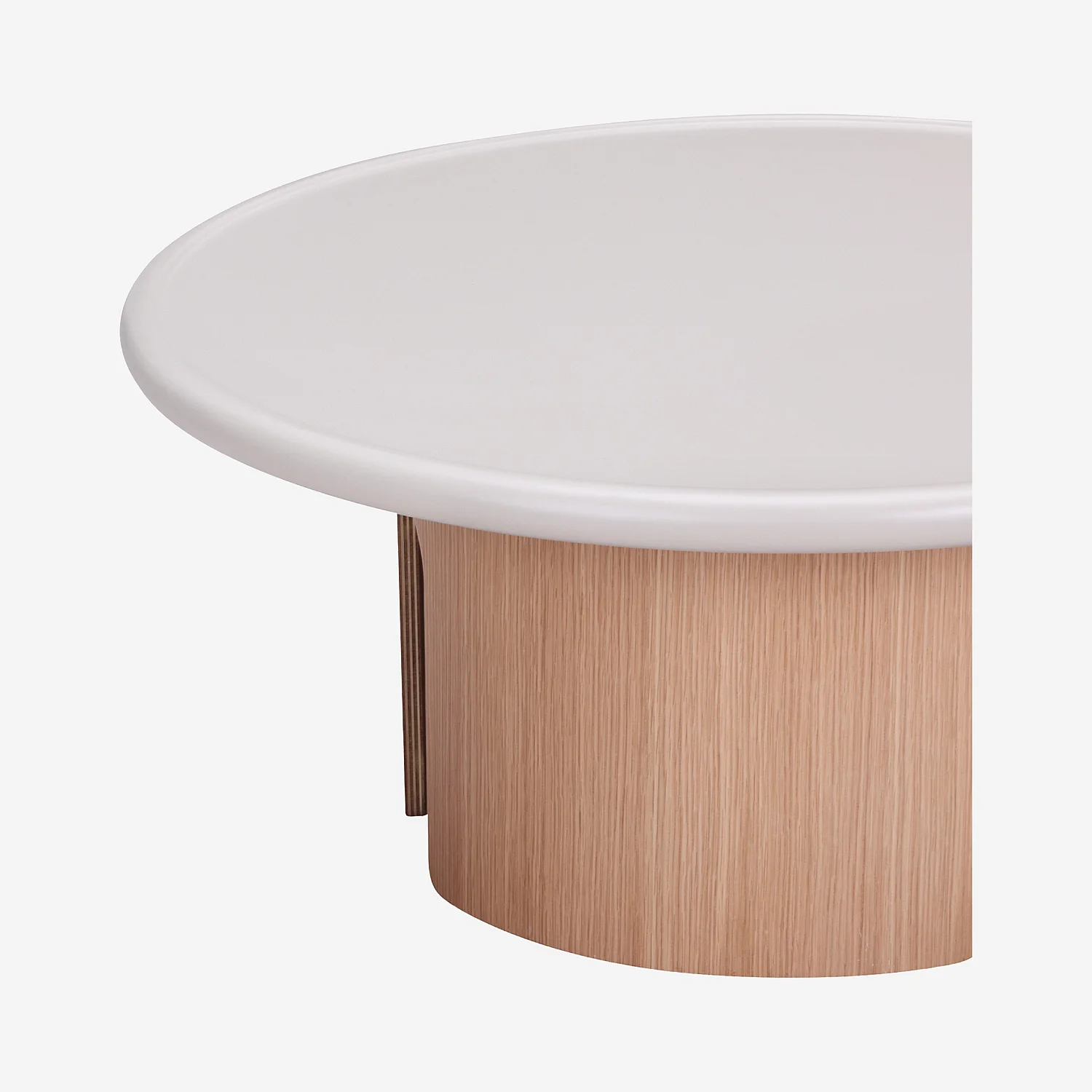 Table basse ronde finition mate - 80 cm - Crème - 3