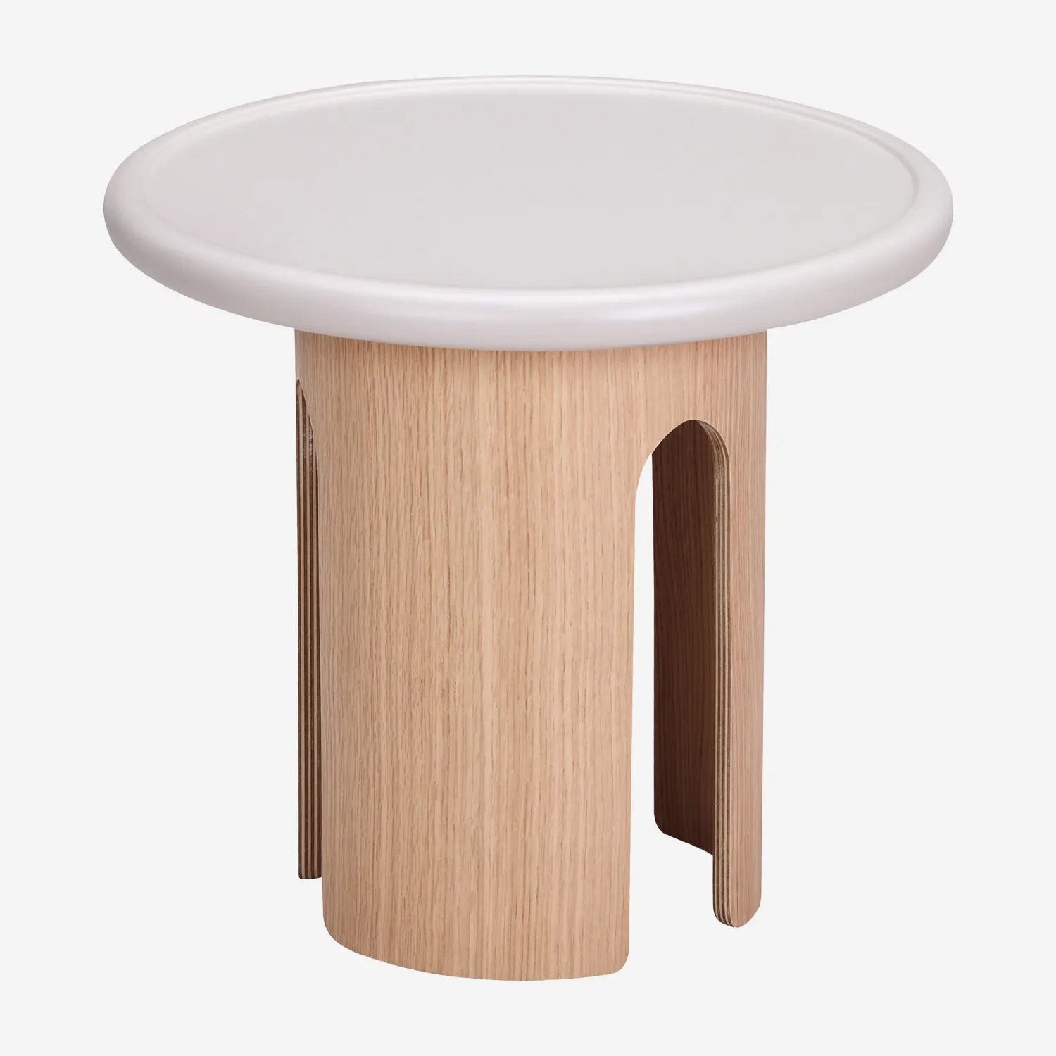Table basse ronde finition mate - 50 cm - Crème
