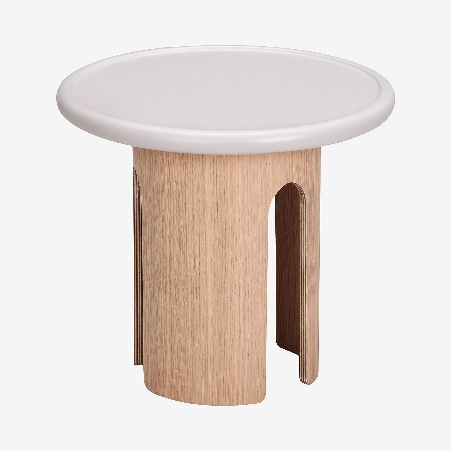 Table basse ronde finition mate - 50 cm - Crème - 2