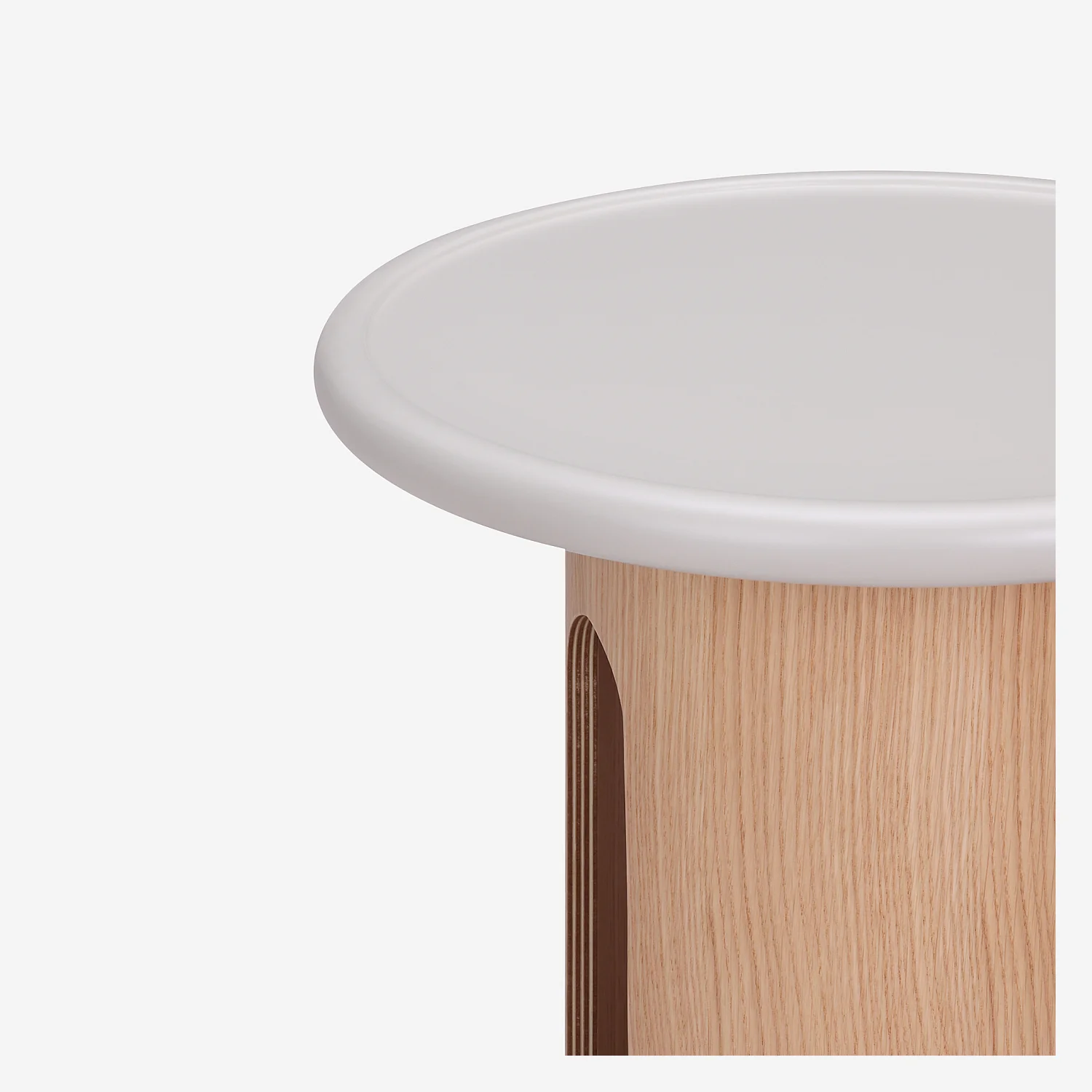 Table basse ronde finition mate - 50 cm - Crème - 3