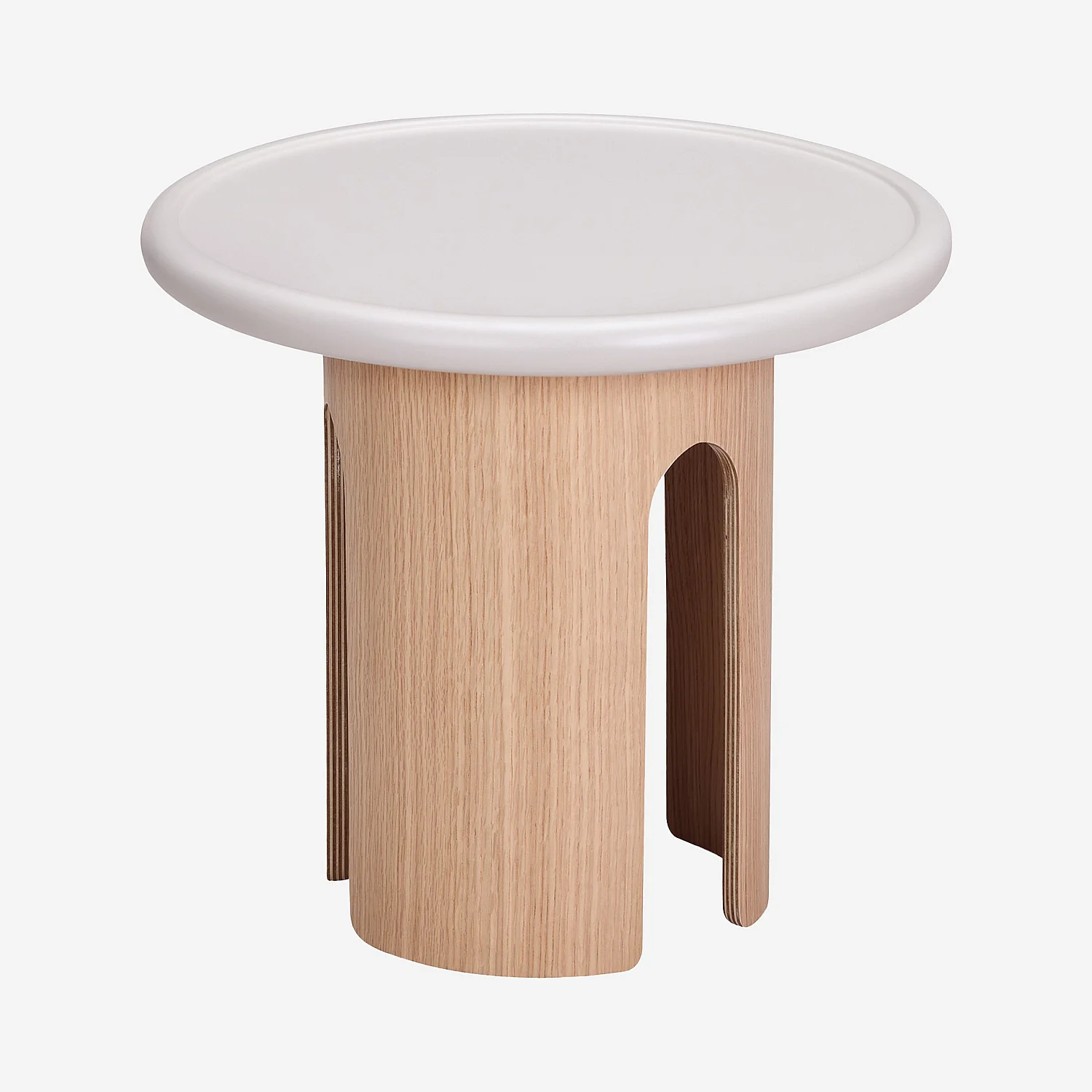 Table basse ronde finition mate - 50 cm - Crème - 2