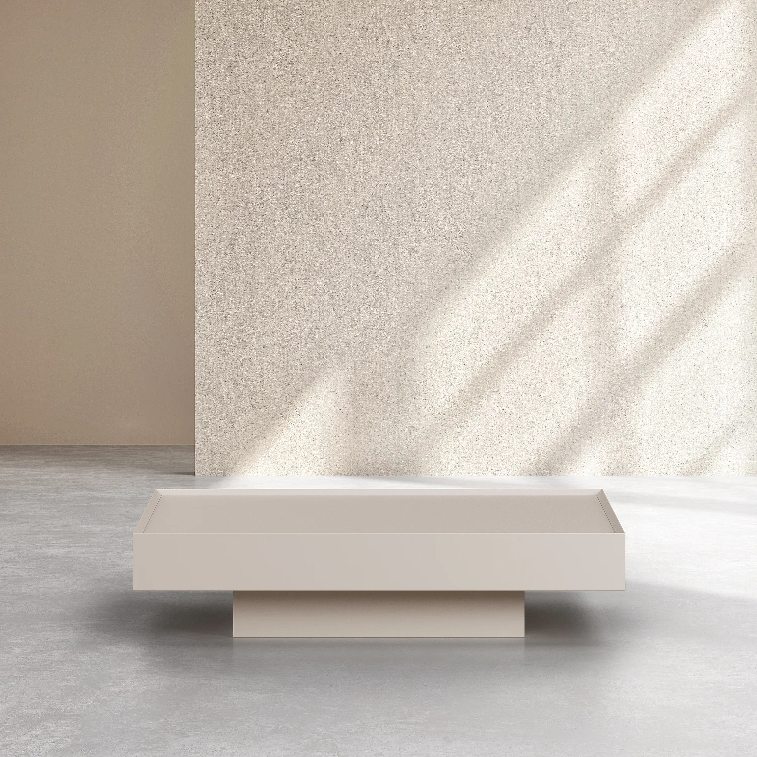 Table basse avec tiroir coulissant - Crème - 2