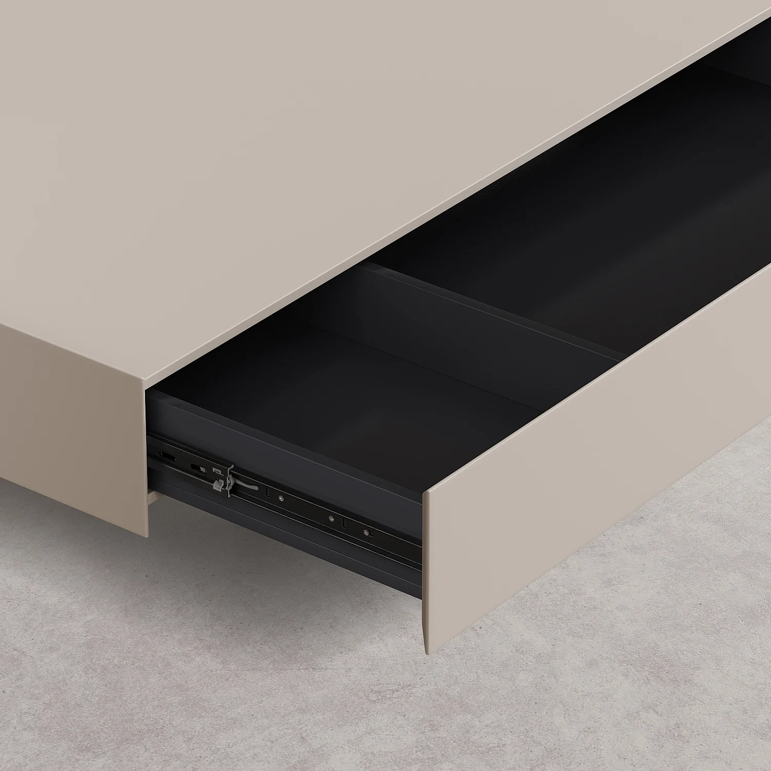 Table basse avec tiroir coulissant - Crème - 3