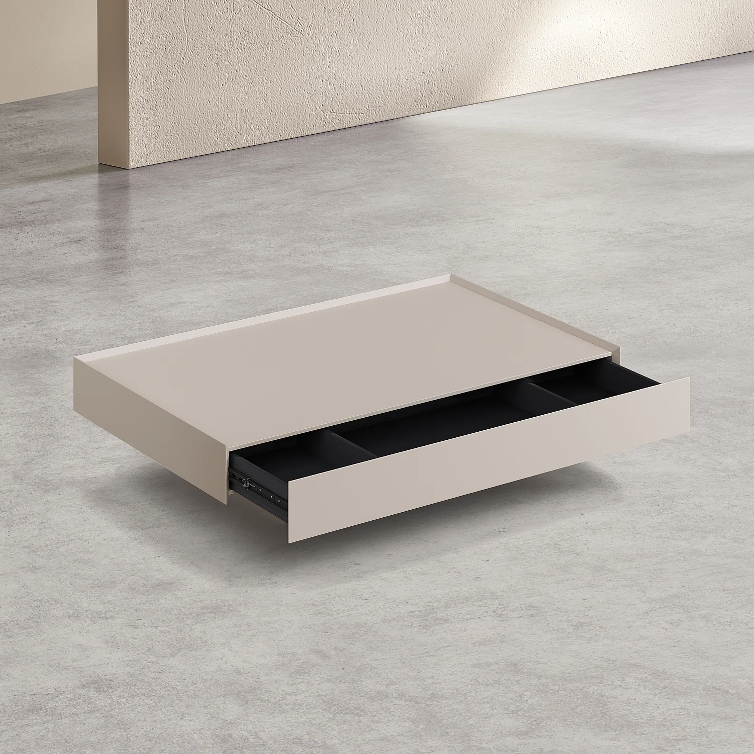 Table basse avec tiroir coulissant - Crème - 6