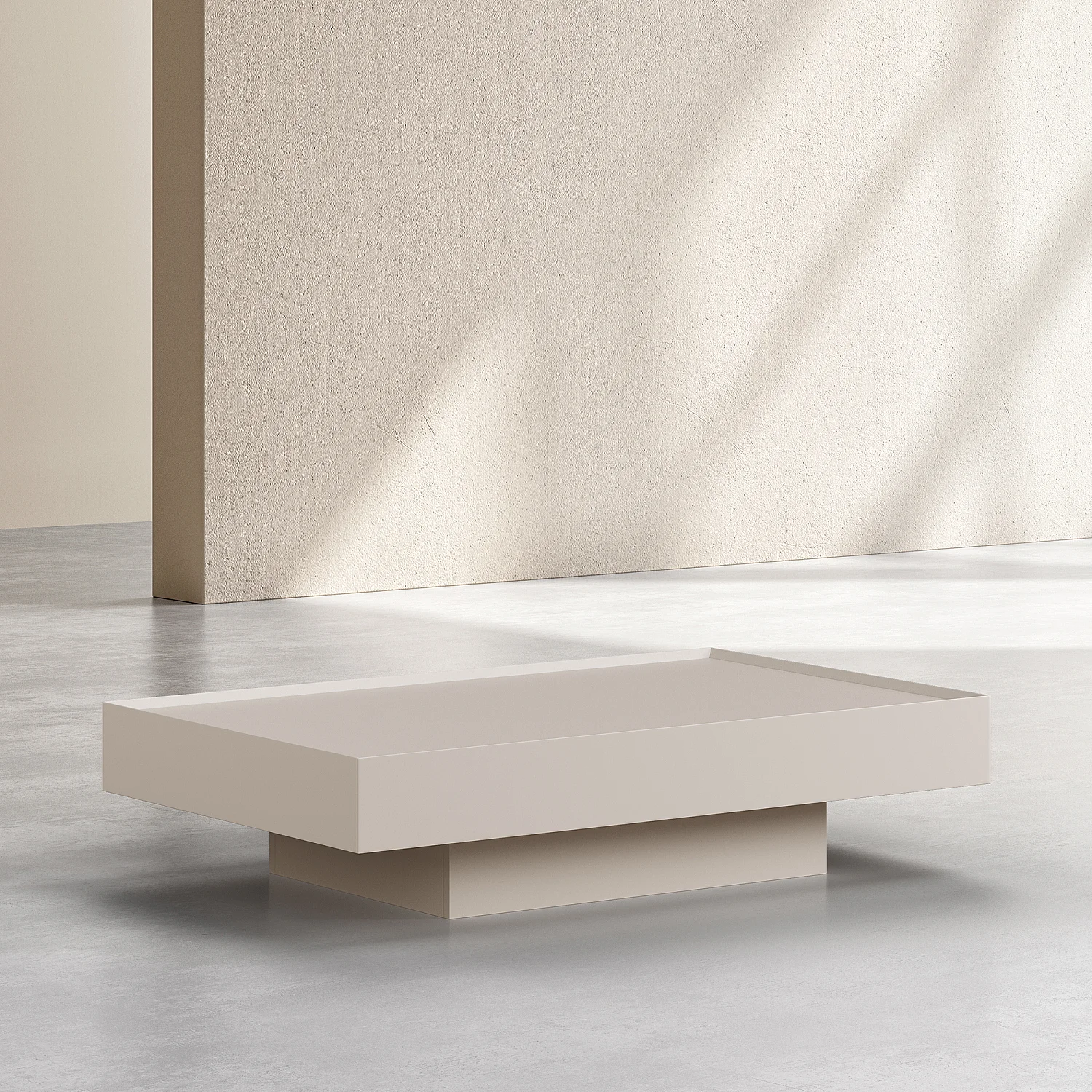 Mesa de centro com gaveta deslizante - Cinza argila - 4