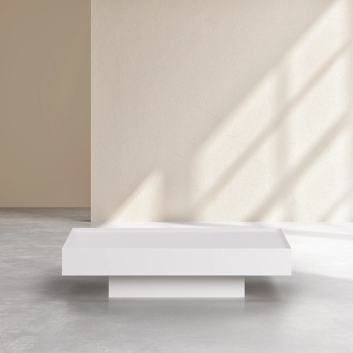 Table basse avec tiroir coulissant - Blanc polaire - 2