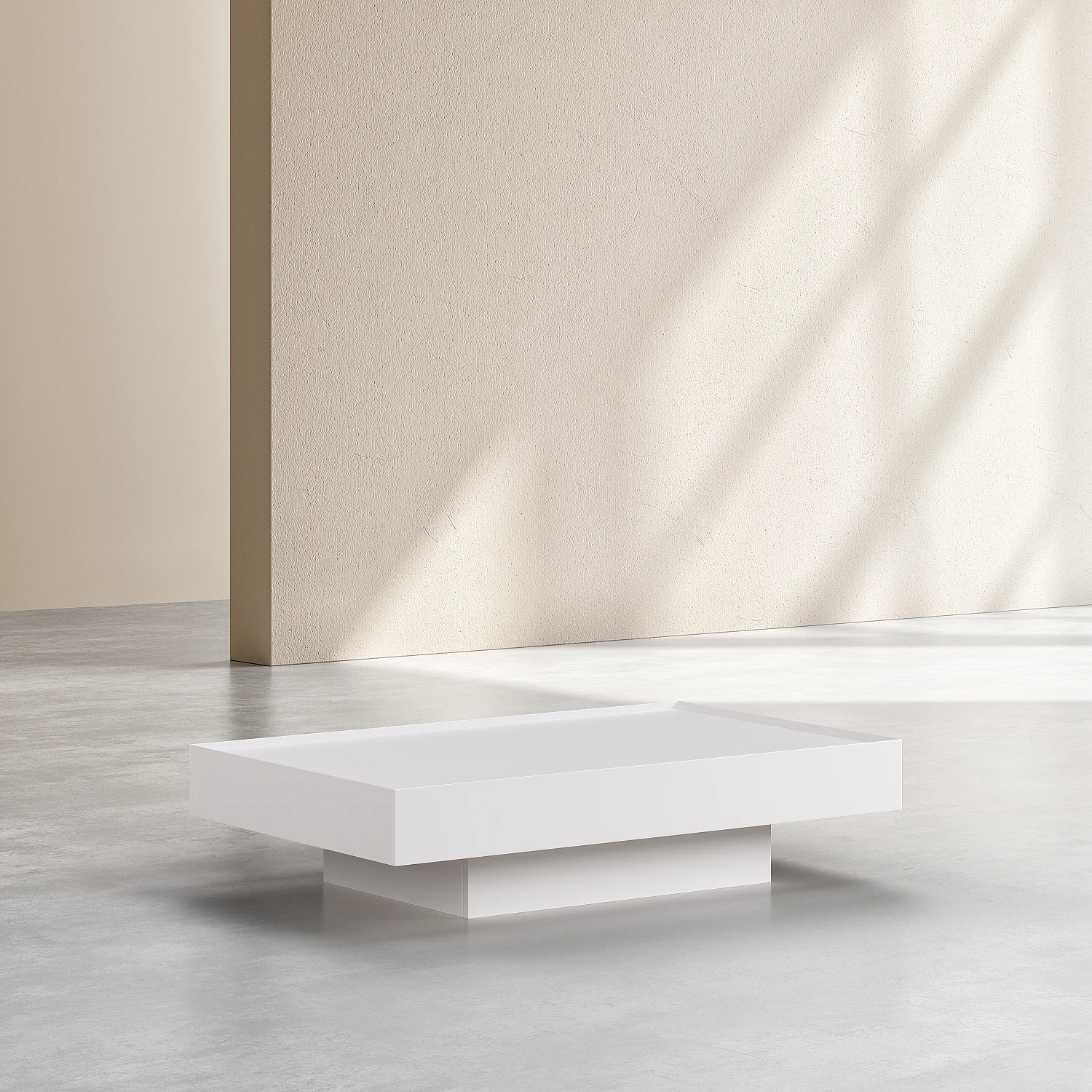 Table basse avec tiroir coulissant - Blanc polaire - 5