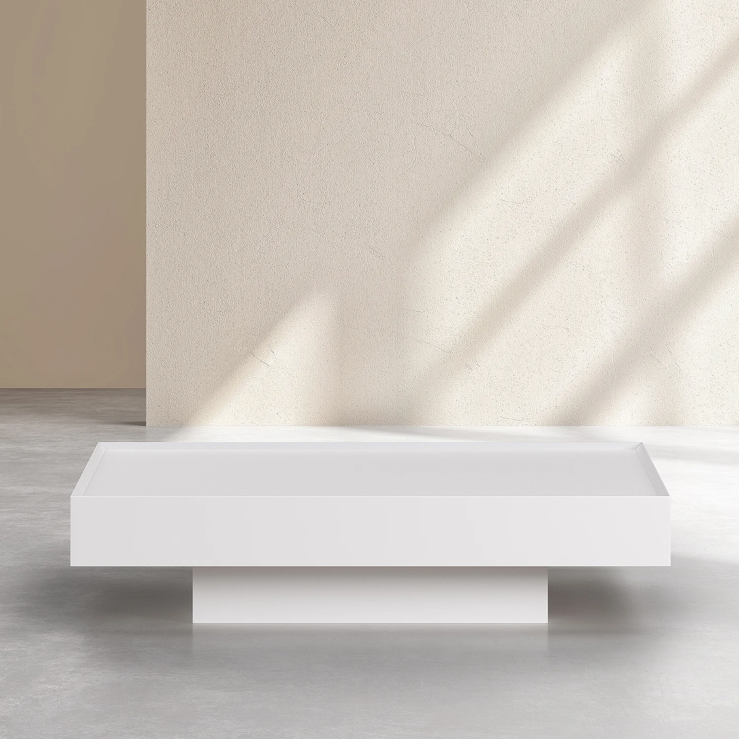 Mesa de centro com gaveta deslizante - Branco polar - 2