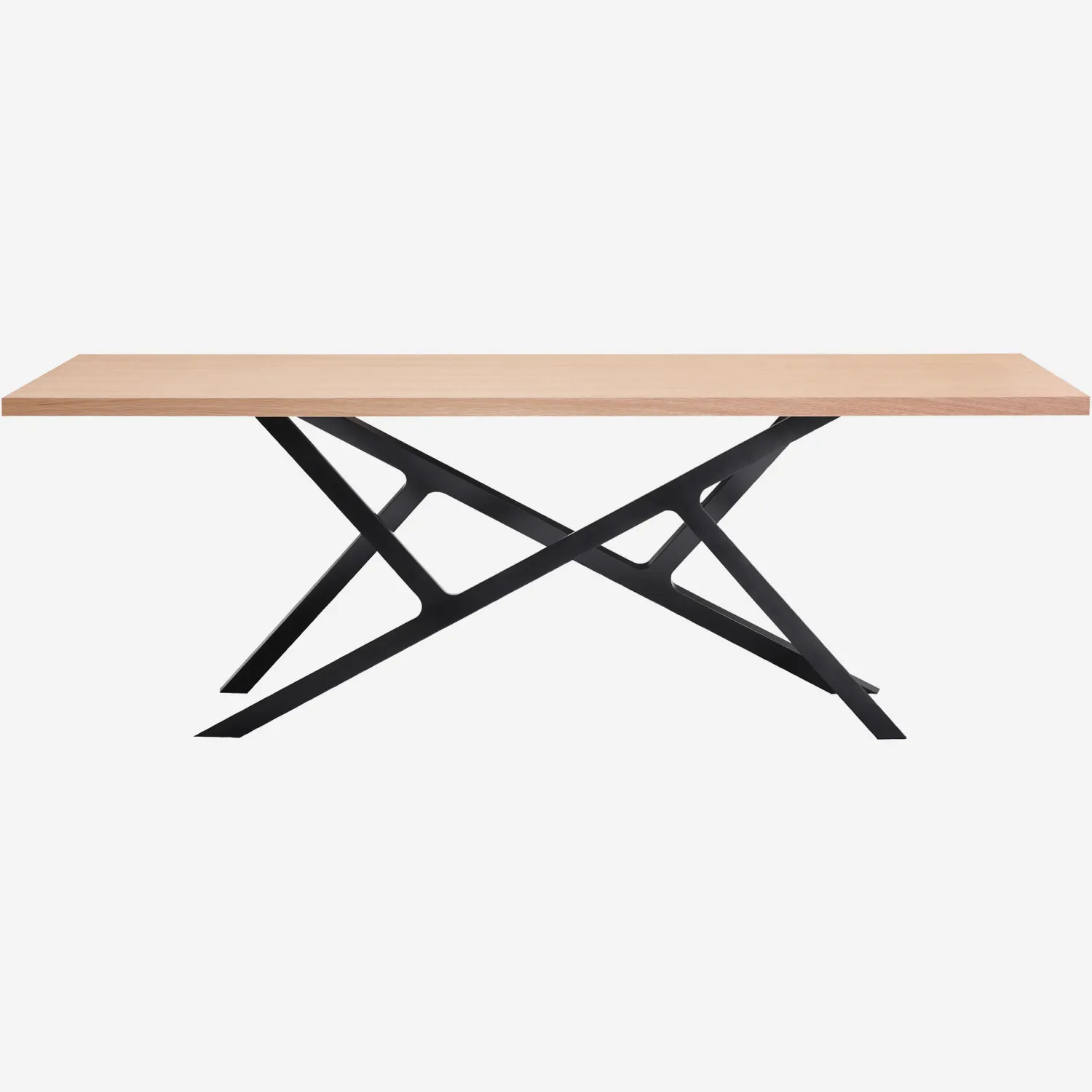 Table rectangulaire en chêne et pieds en métal - Naturel