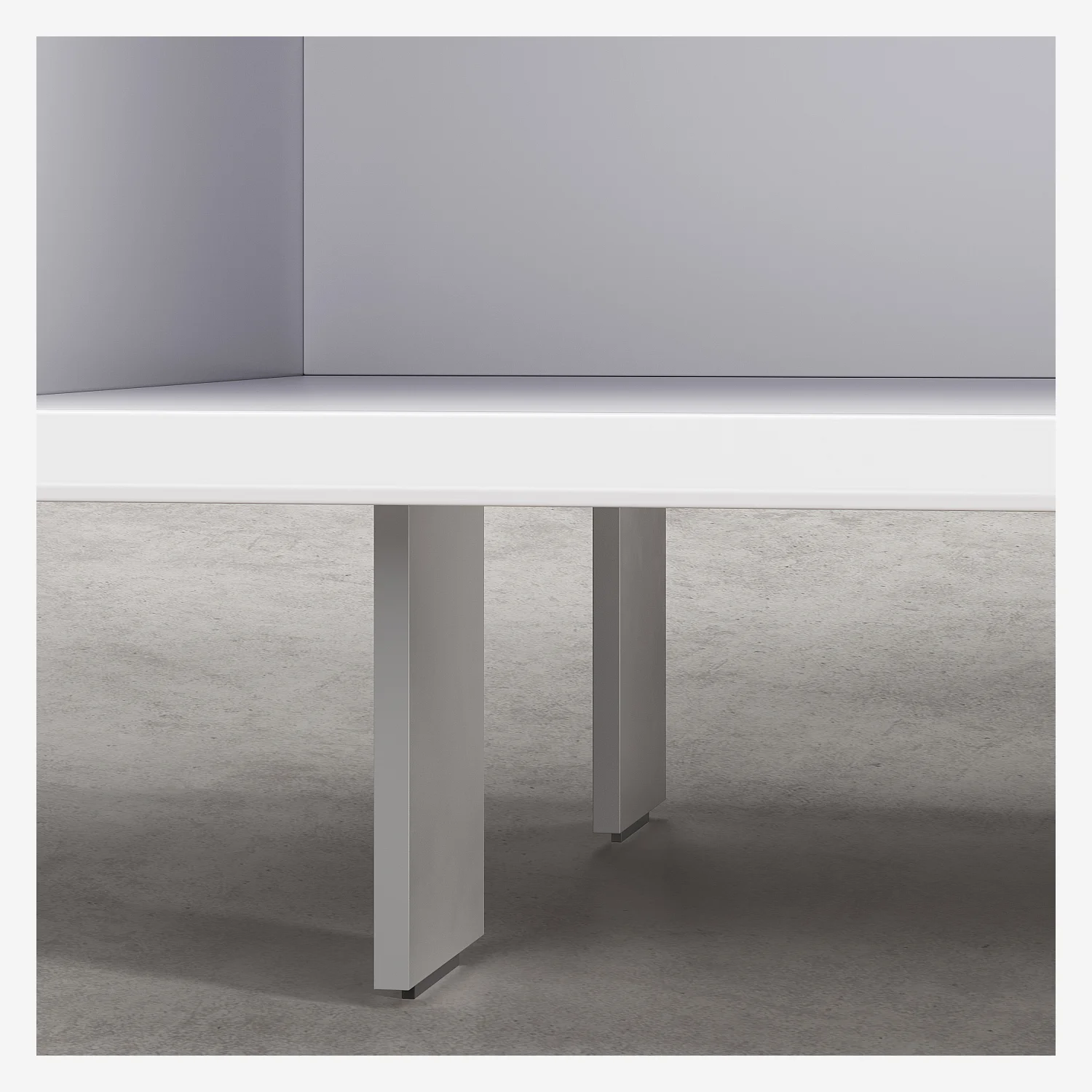 Meuble TV avec portes coulissantes et pieds en métal  - Blanc polaire - 10