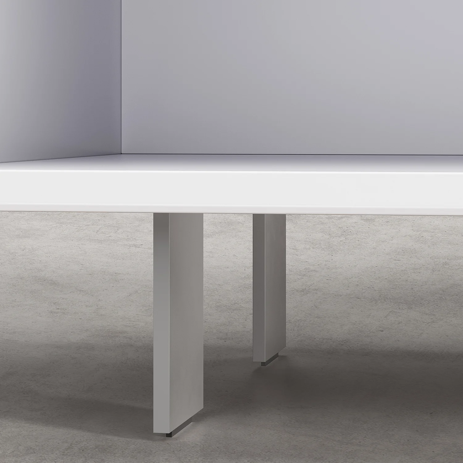 Meuble TV avec portes coulissantes et pieds en métal  - Blanc polaire - 7