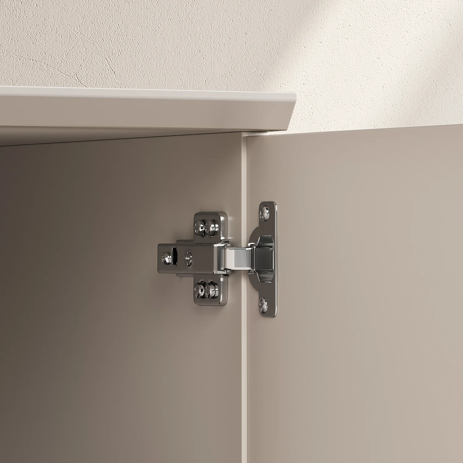 Niedriges Sideboard mit 2 Türen und Metallbeinen - Creme - 10